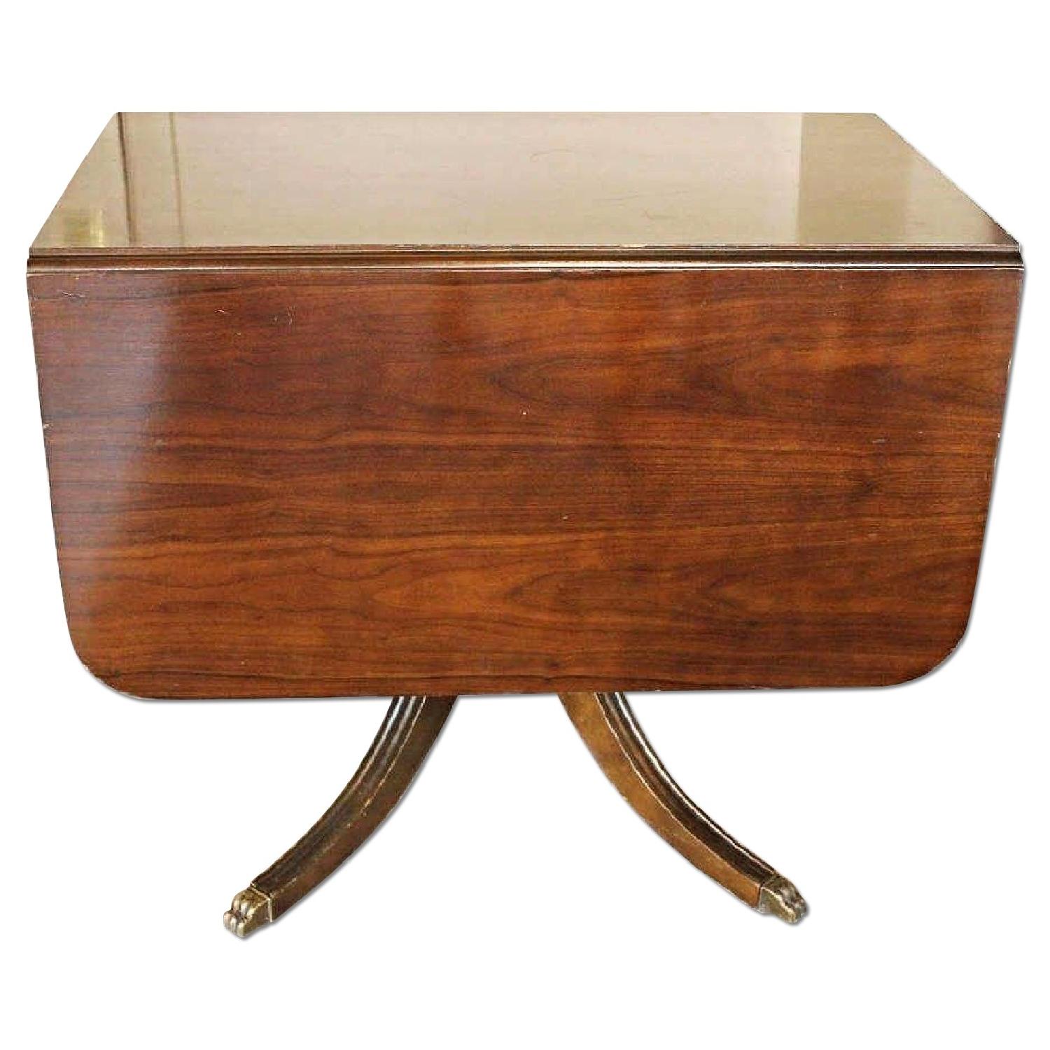 Mahogany Drop Leaf Claw Foot Dining Table - image-0