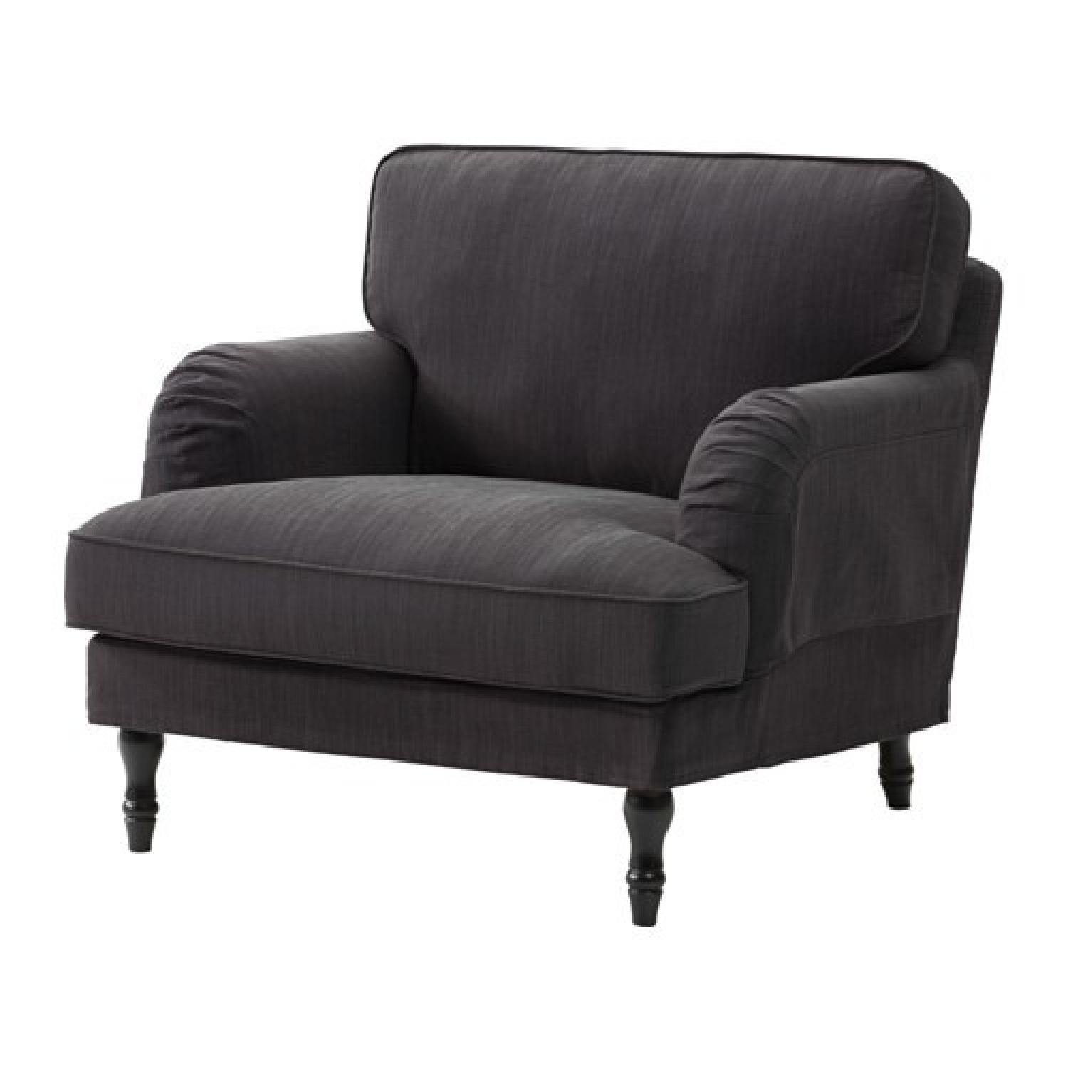 Ikea Stocksund Armchair in Nolhaga Dark Gray - AptDeco