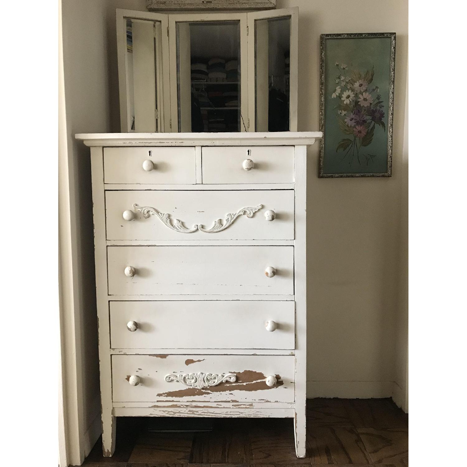 Vintage Shabby Chic 6 Drawer Dresser - image-1