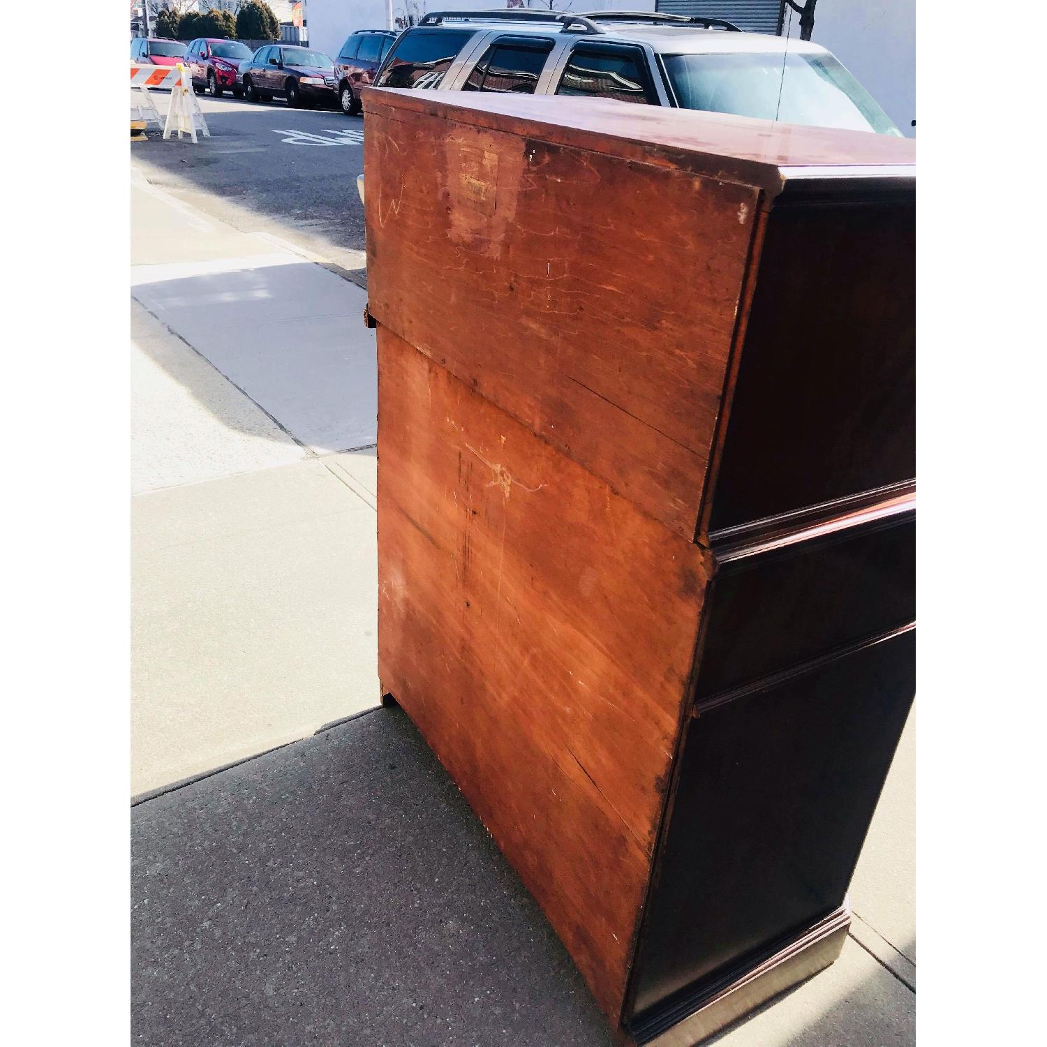 Ebert Furniture Antique Mahogany Dresser w/ Leather Front - image-7