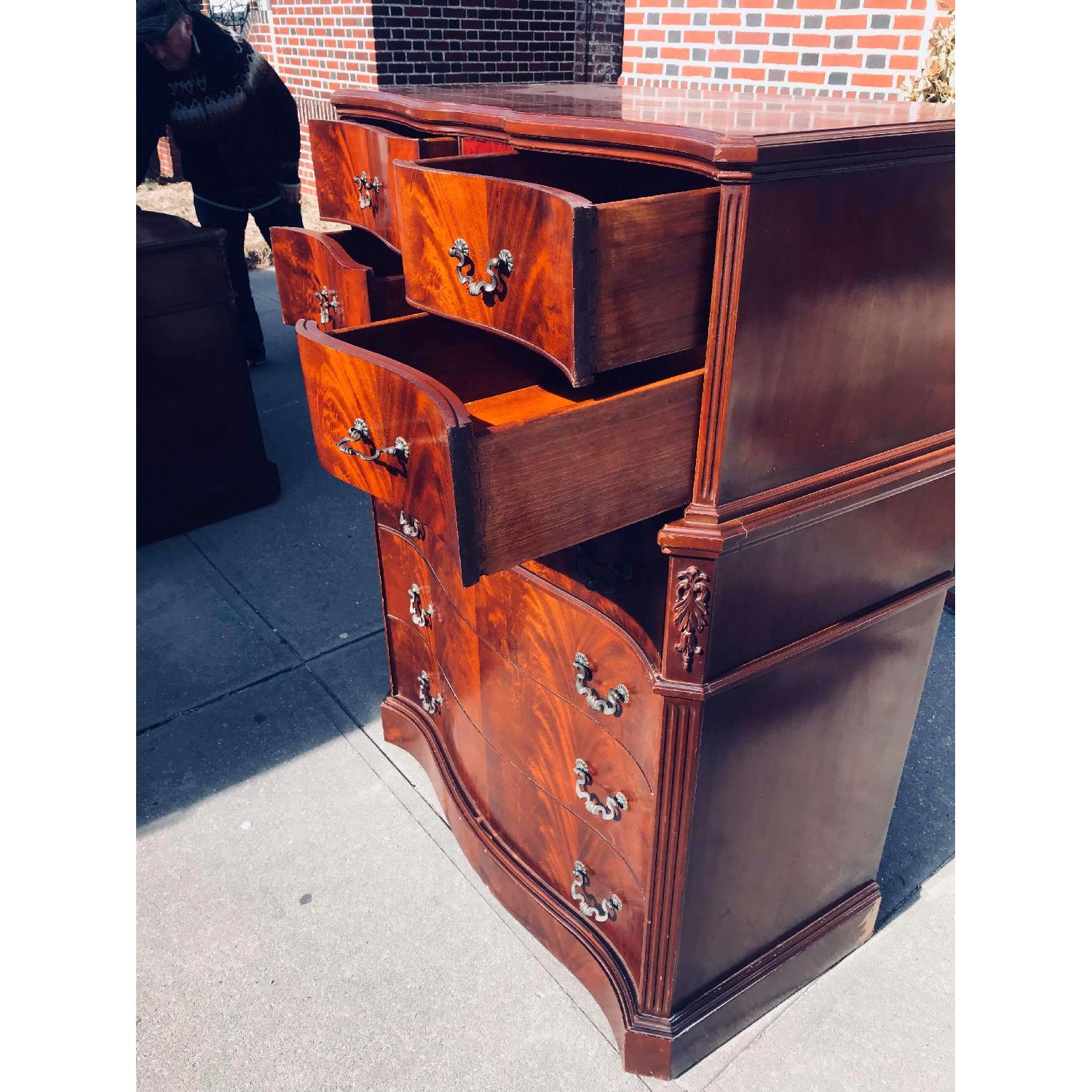 Ebert Furniture Antique Mahogany Dresser w/ Leather Front - image-9