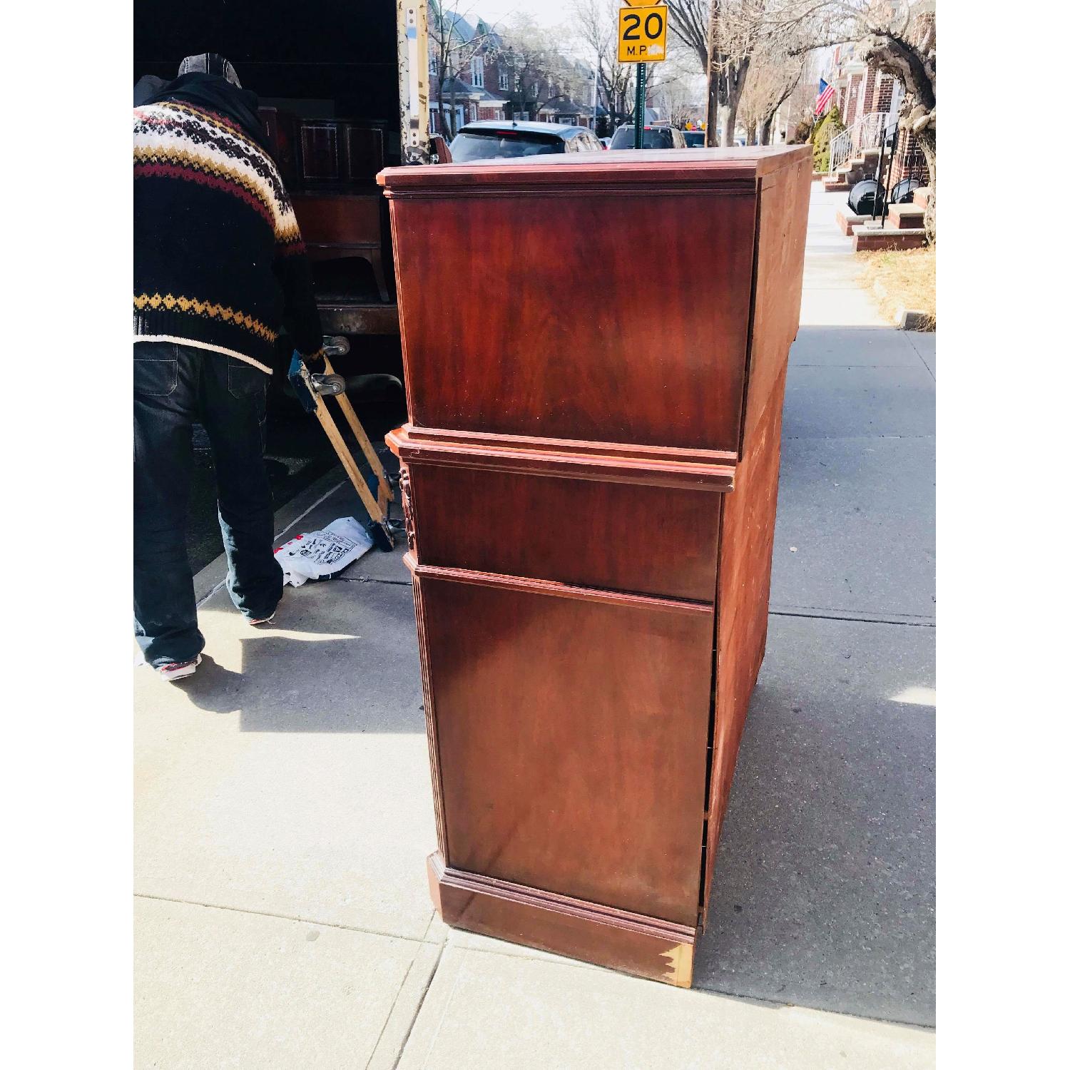 Ebert Furniture Antique Mahogany Dresser w/ Leather Front - image-10