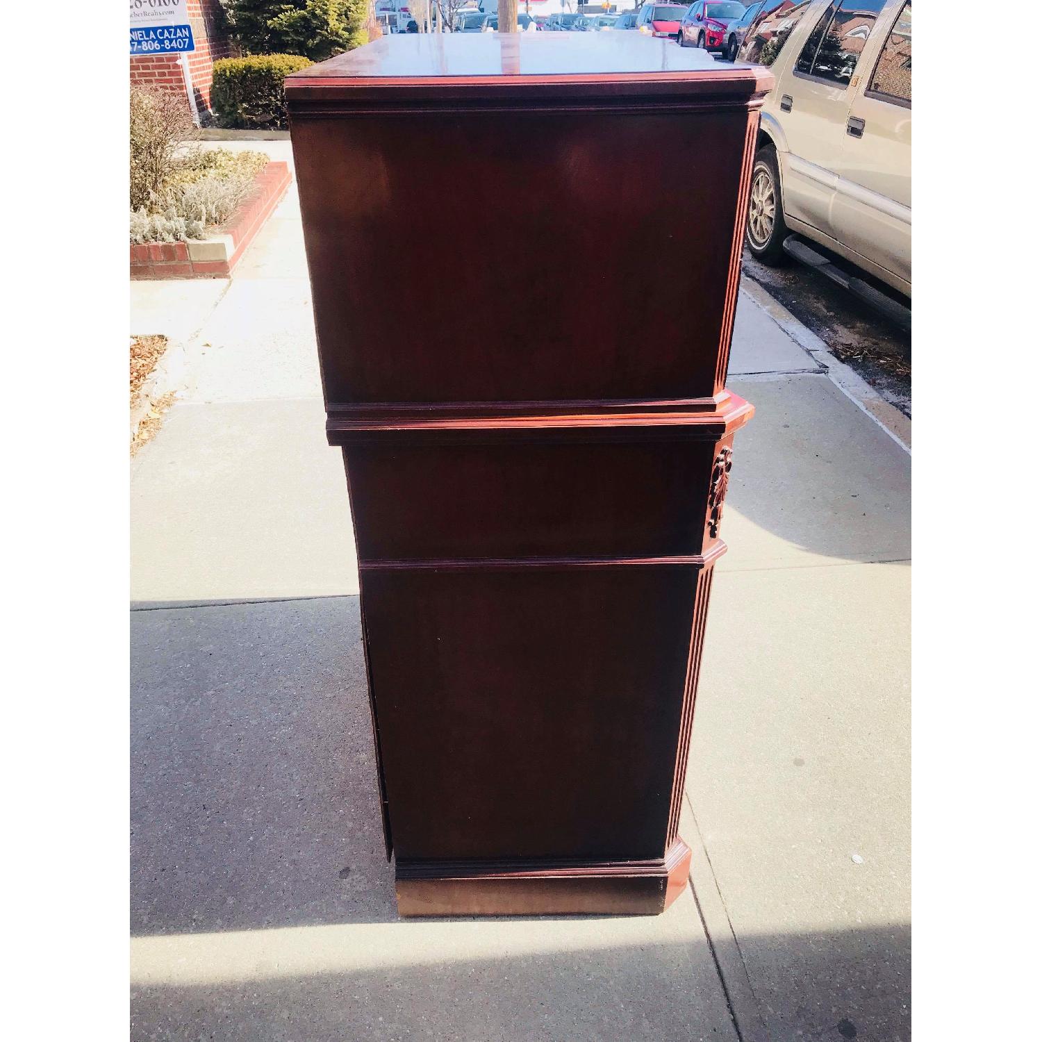 Ebert Furniture Antique Mahogany Dresser w/ Leather Front - image-11