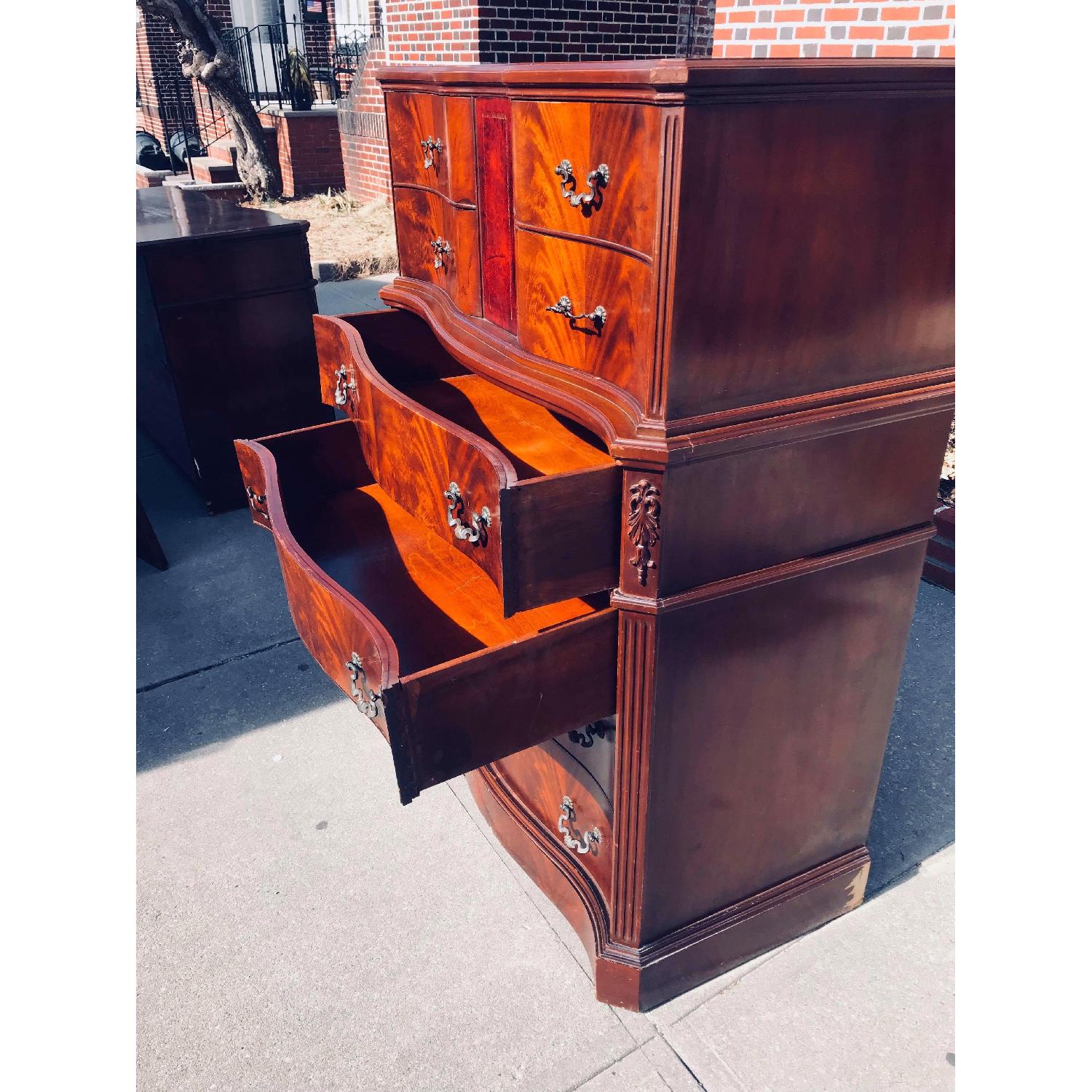 Ebert Furniture Antique Mahogany Dresser w/ Leather Front - image-12