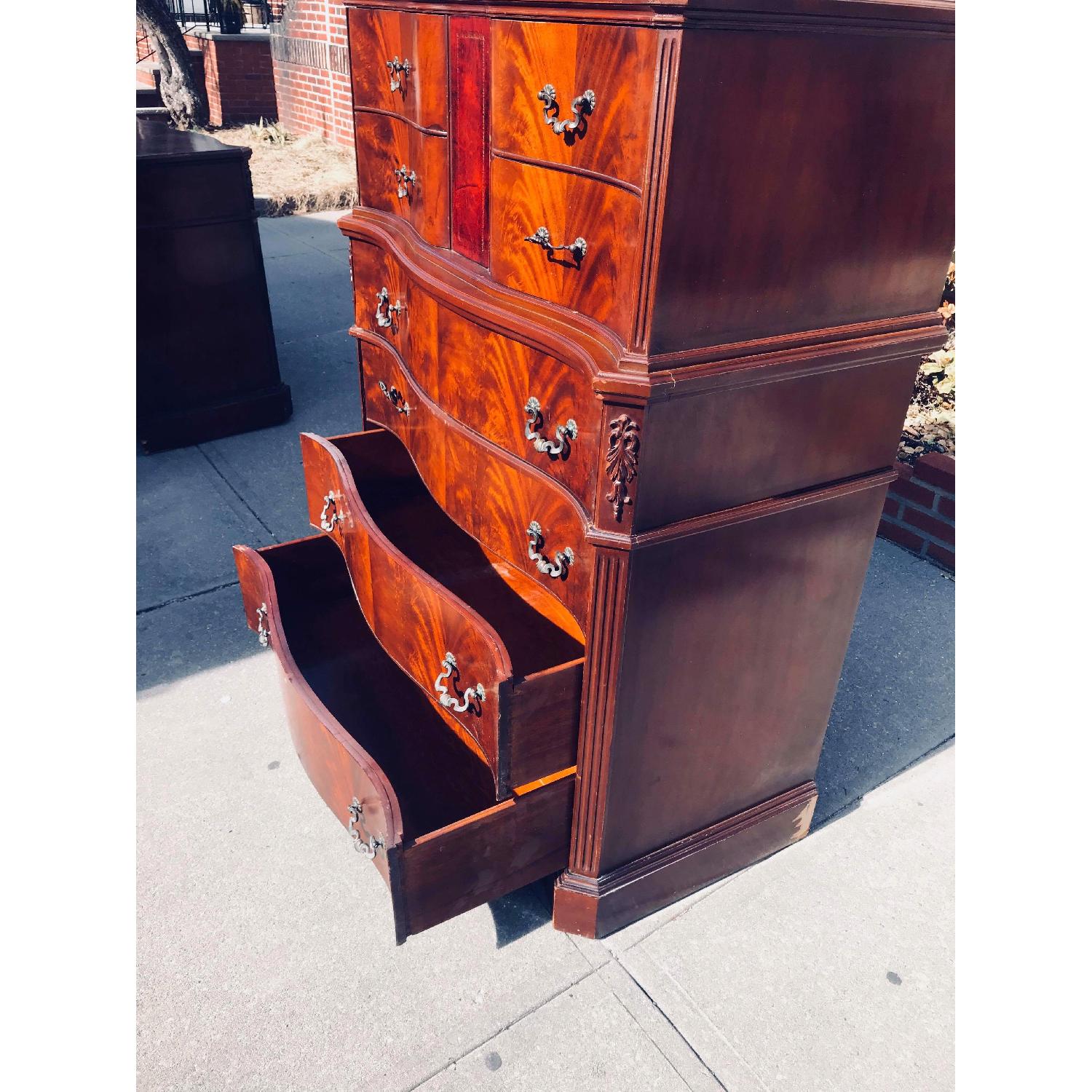 Ebert Furniture Antique Mahogany Dresser w/ Leather Front - image-13