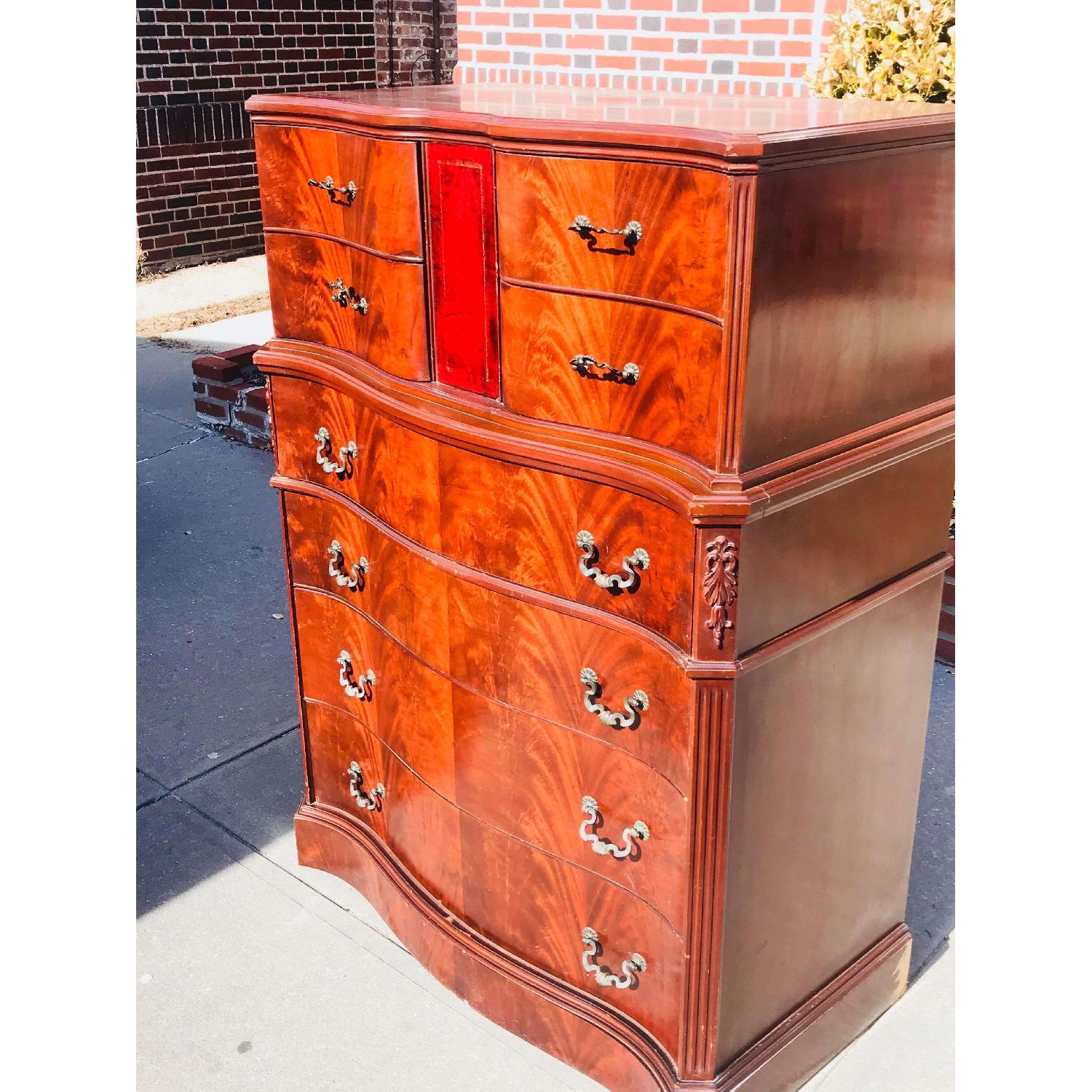 Ebert Furniture Antique Mahogany Dresser w/ Leather Front - image-15