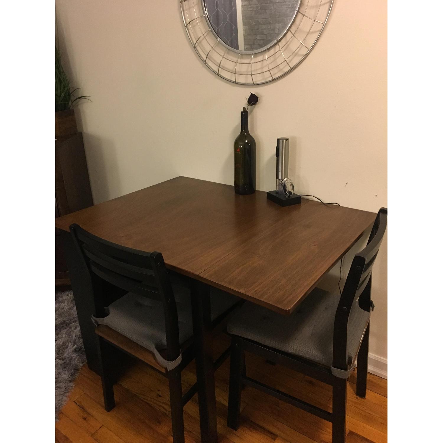 Drop-Leaf Dining Table w/ 2 Chairs - image-1