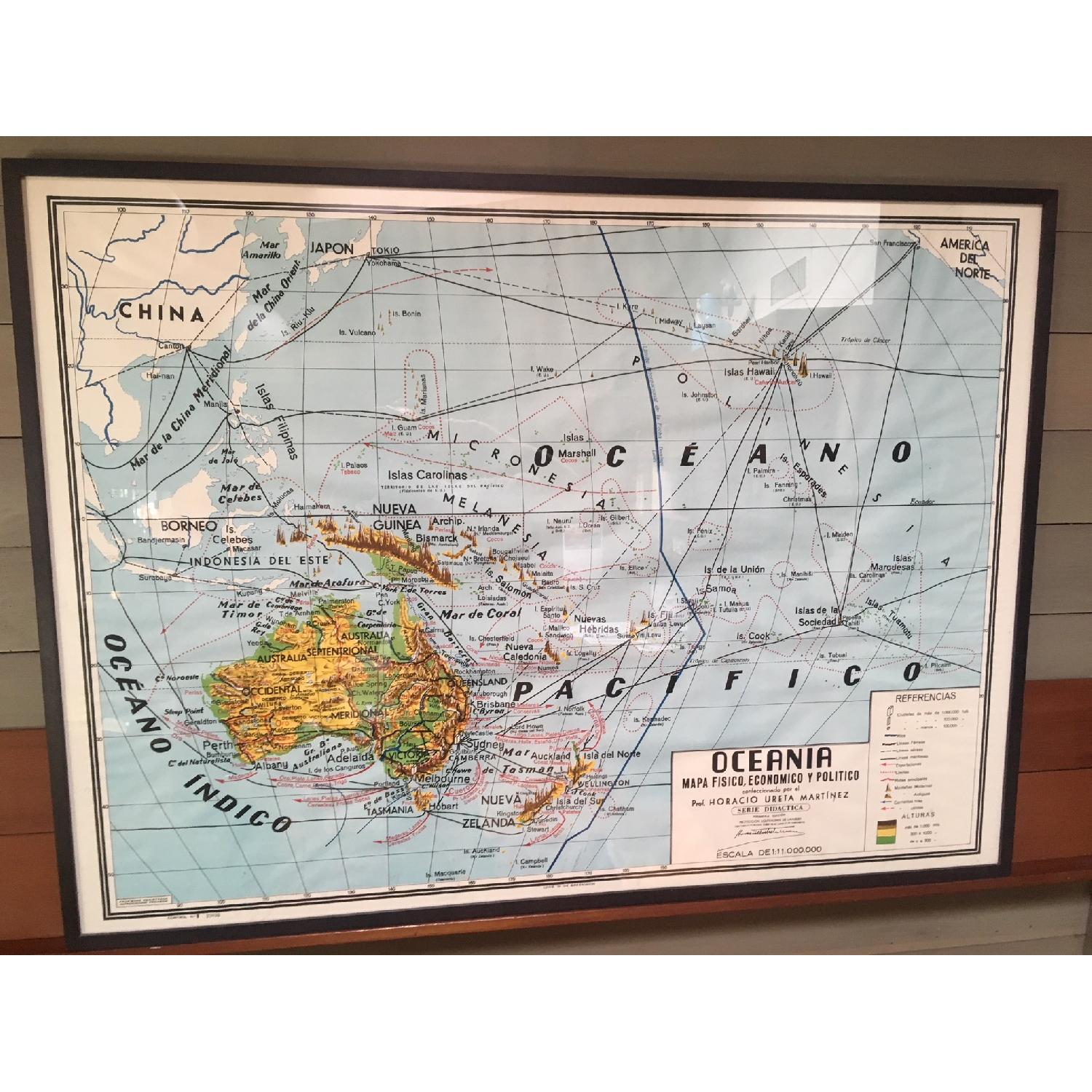 Mid Century Mexican School Map Australia and the Pacific - image-1