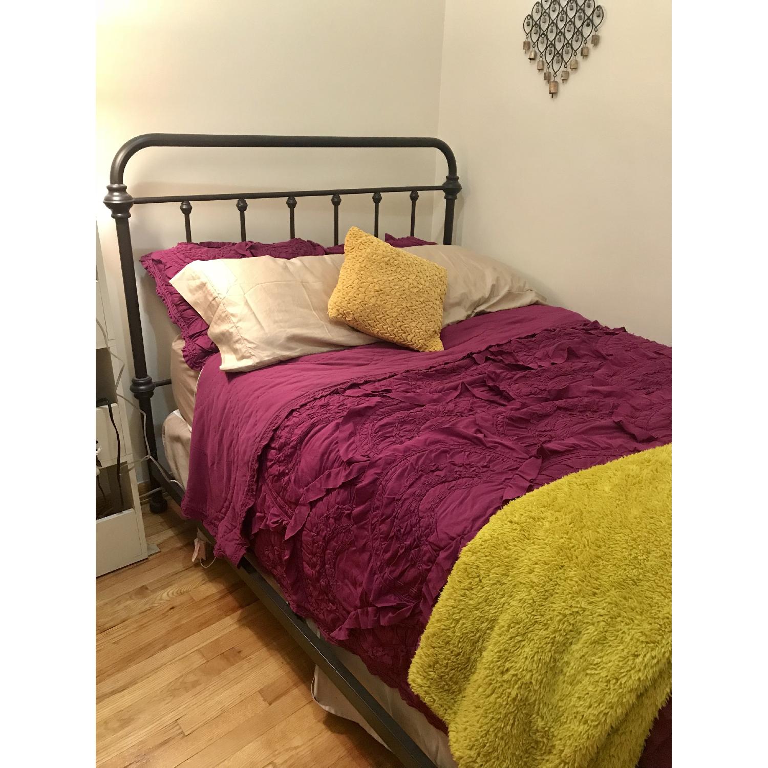 InspireQ Giselle Antique Full-Size Iron Bed Frame - image-1