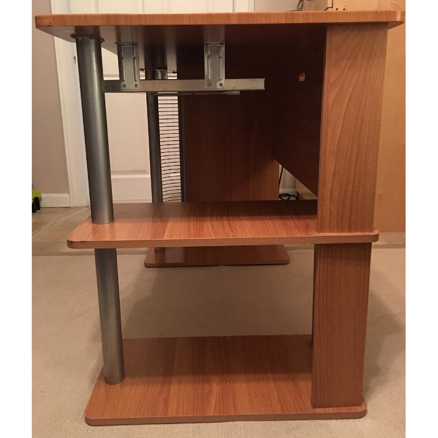 Z-Line Computer Desk w/ Wood & Glass Shelves - image-3
