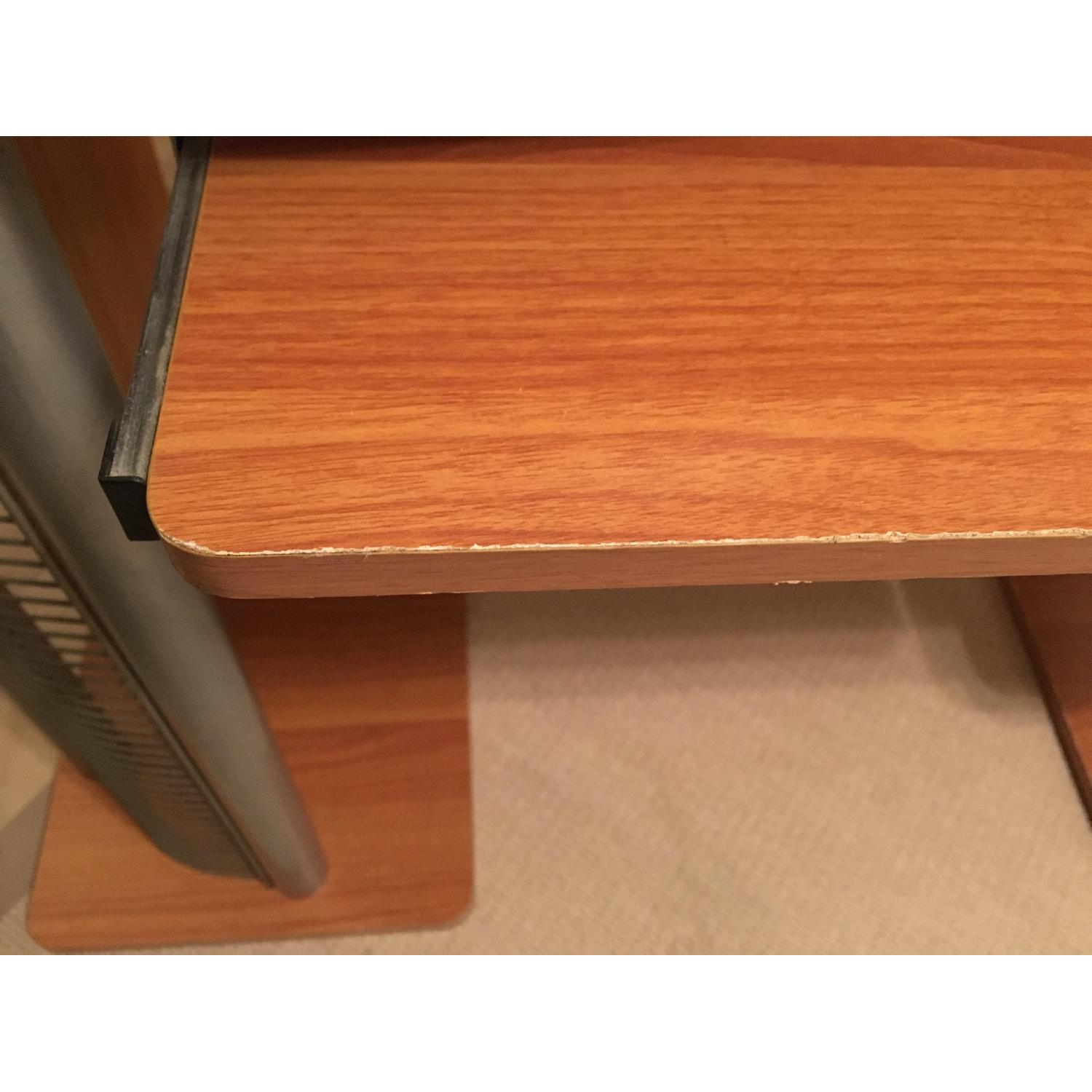 Z-Line Computer Desk w/ Wood & Glass Shelves - image-4