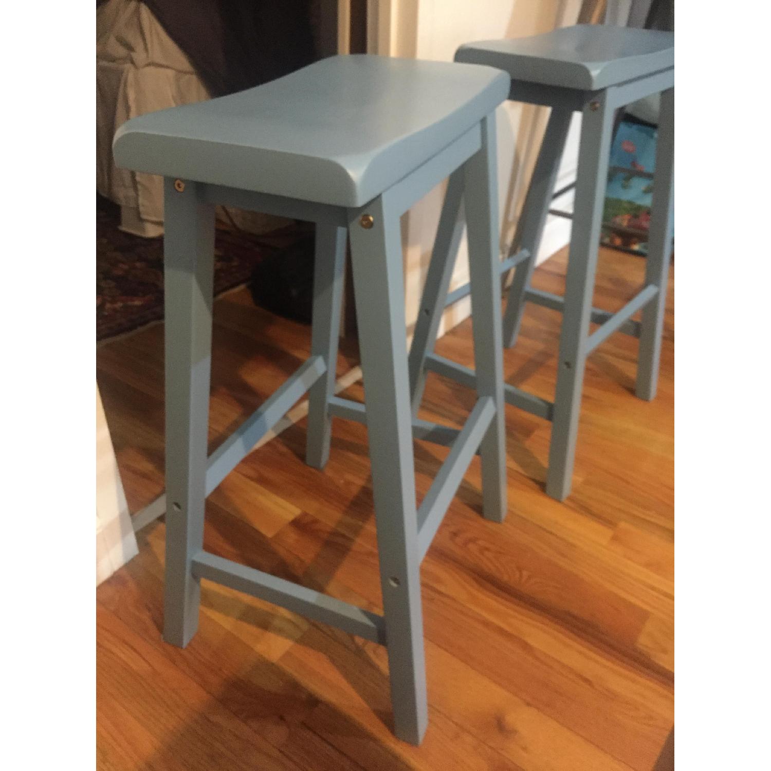 Light Blue Saddle Stool - image-2
