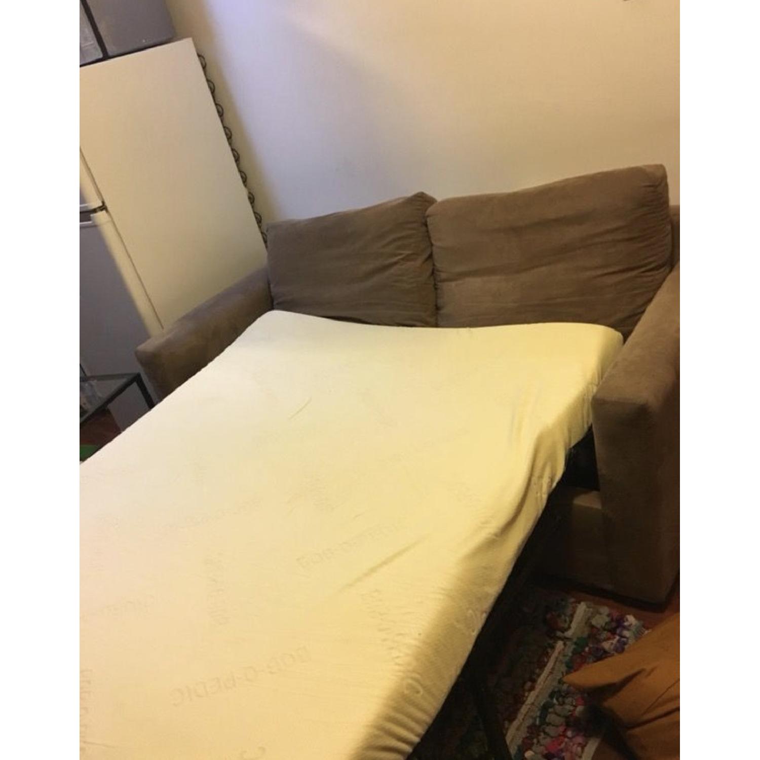 Bob's Beige Sleeper Loveseat - image-1