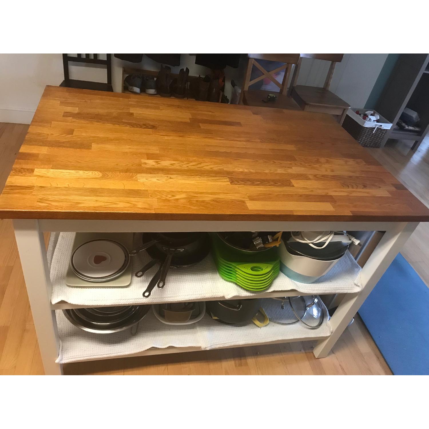 Ikea Stenstorp Kitchen Island in White Oak AptDeco
