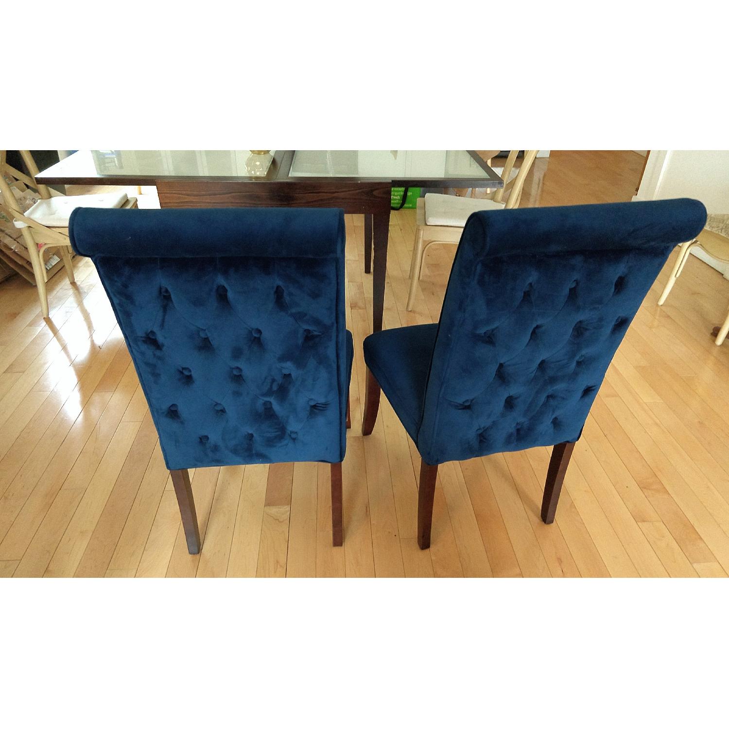 Pier 1 Audrey Ink Blue Dining Chair in Espresso Wood - image-1