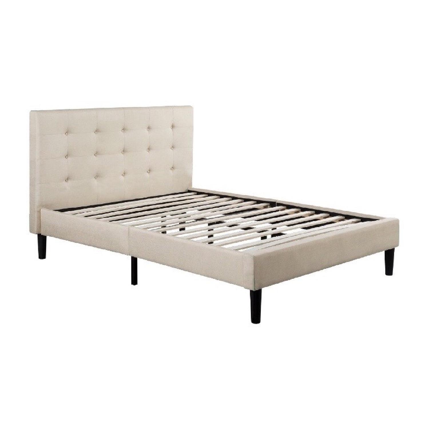 Zinus Upholstered Square Stitched Platform Full Size Bed - image-1