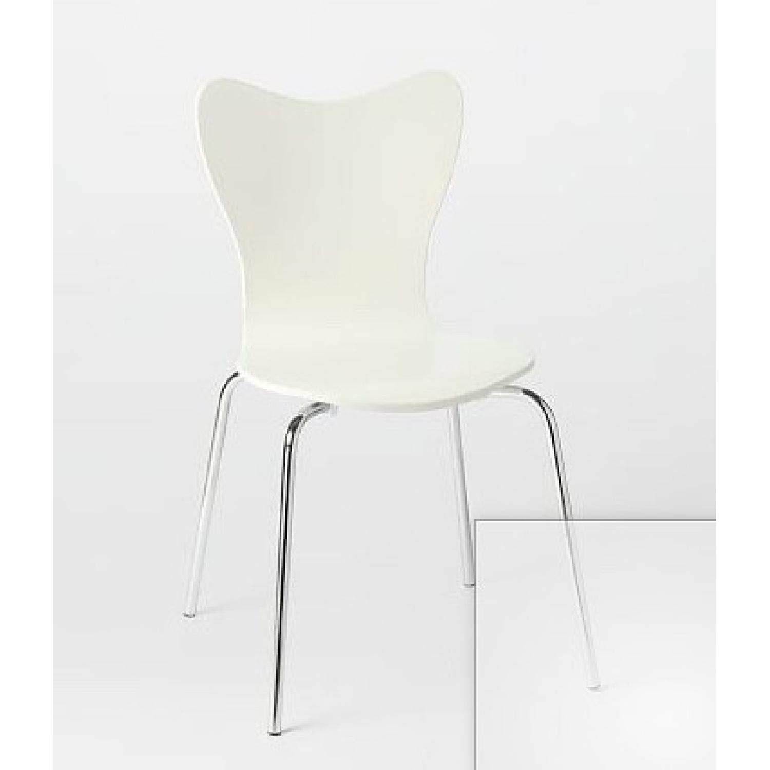 West Elm White Scoop Back Dining Chair - image-0