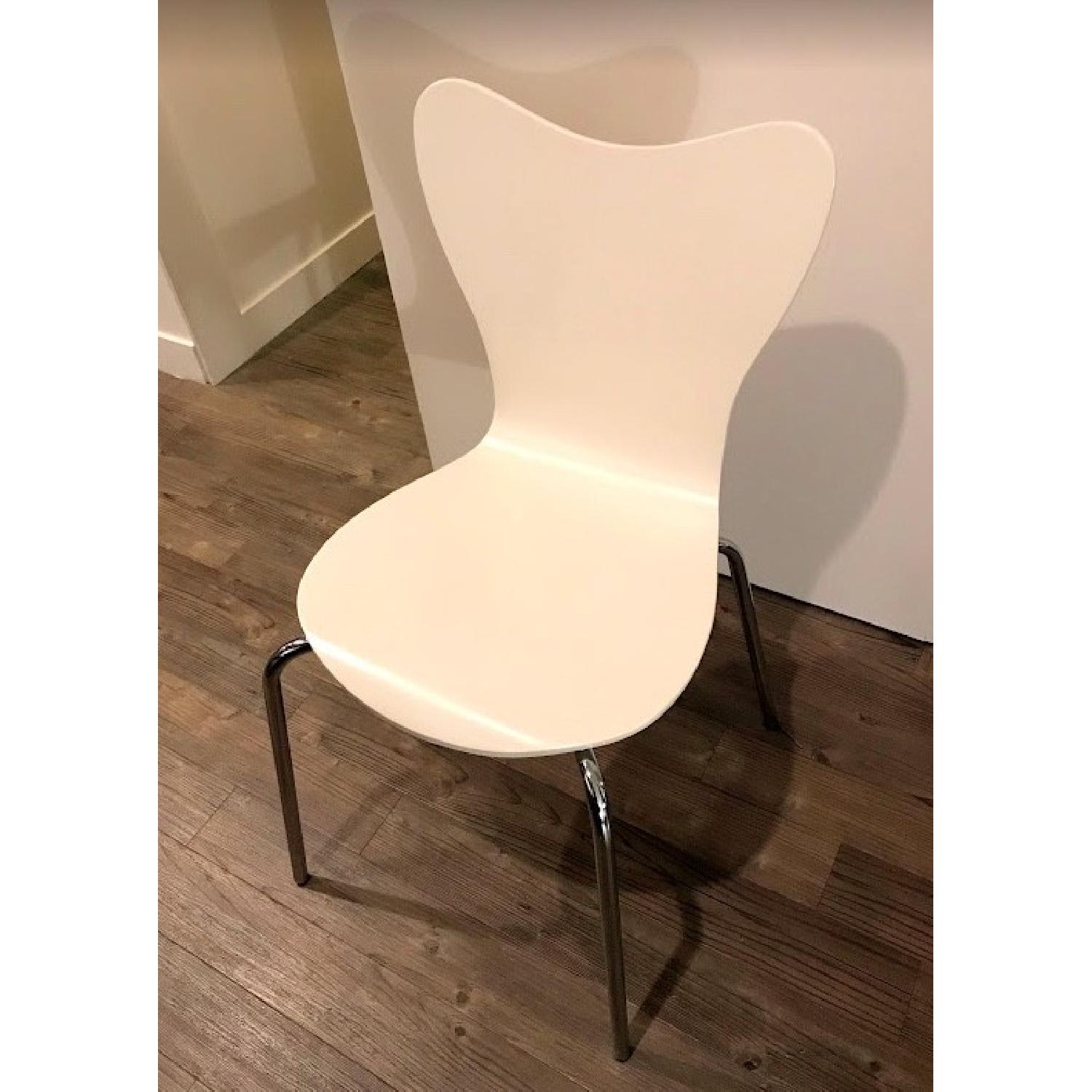 West Elm White Scoop Back Dining Chair - image-1