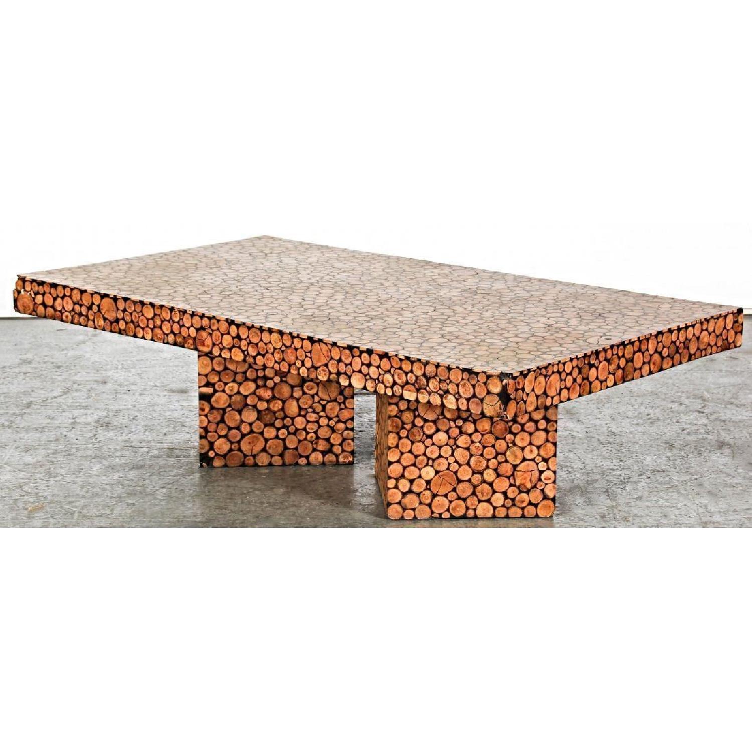 Art Deco Dissected Wood Modern Cocktail Coffee Table - image-2