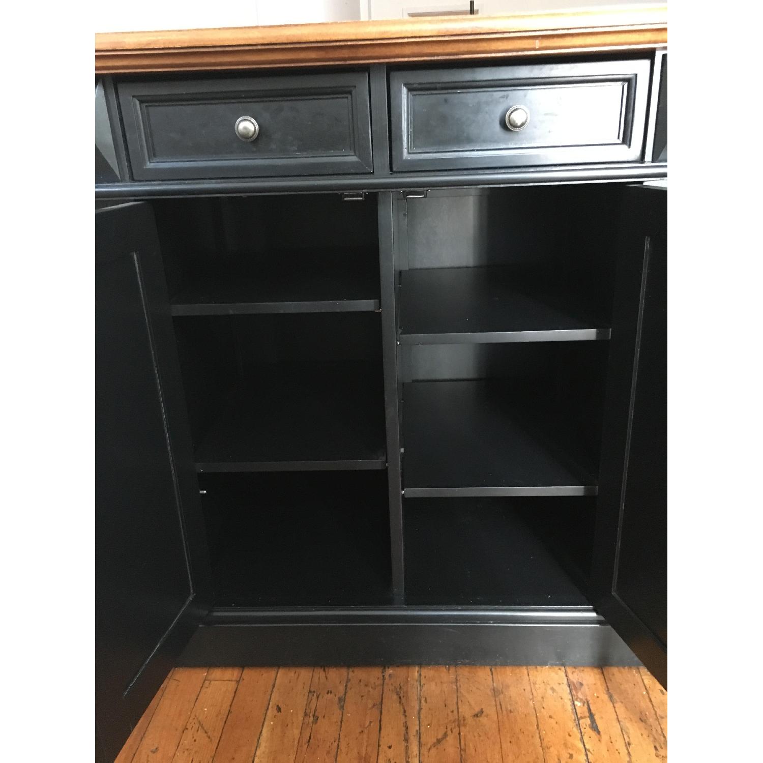 Black Distressed Kitchen Island in Oak Finish - image-6