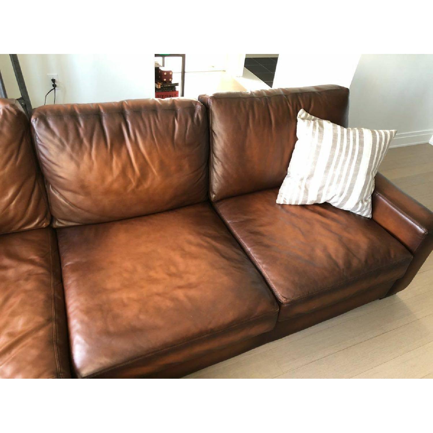 Pottery Barn Leather Turner Square Arm Sectional Sofa - image-4