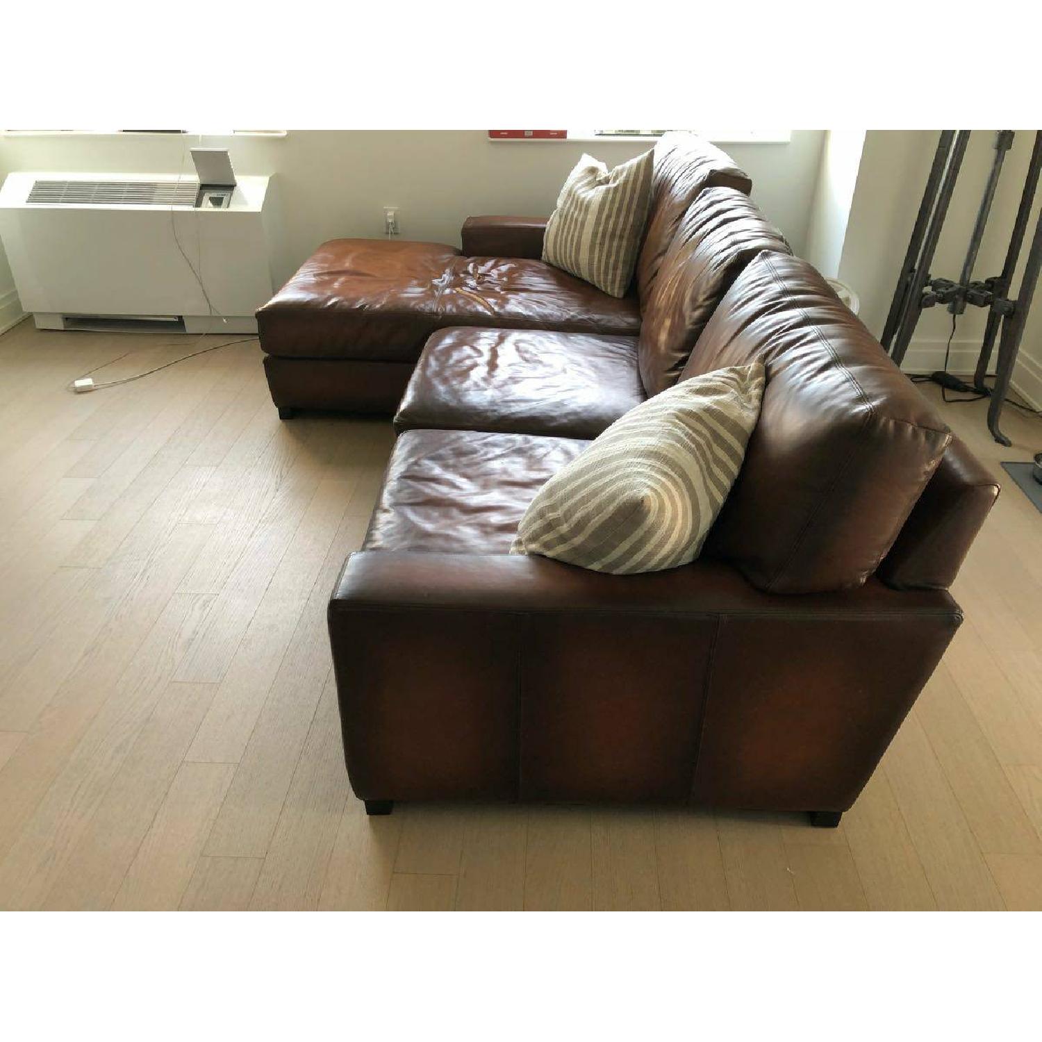 Pottery Barn Leather Turner Square Arm Sectional Sofa - image-6