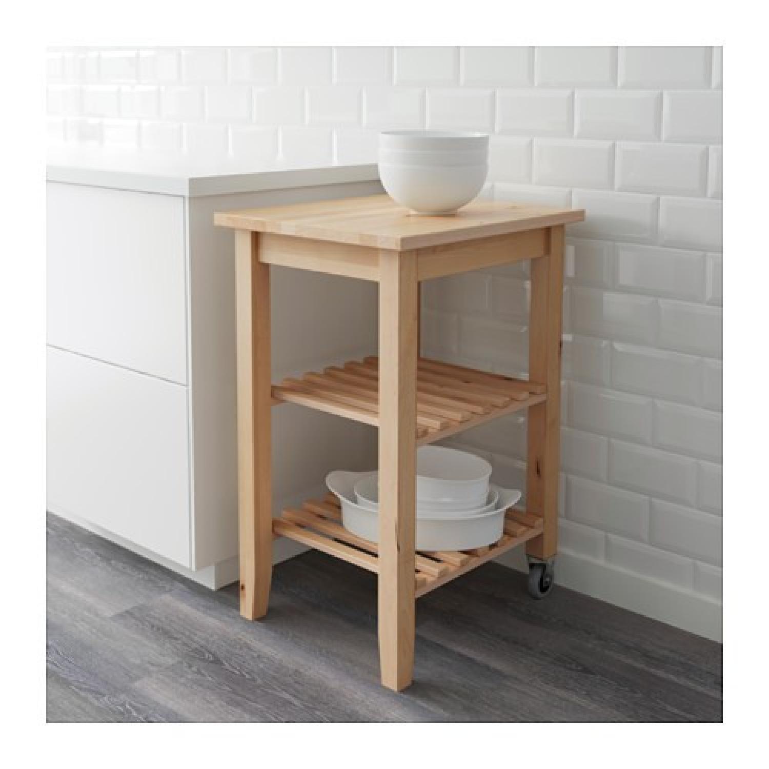 Ikea Bekvam Kitchen Cart w/ Wheels in Birch Wood - image-2
