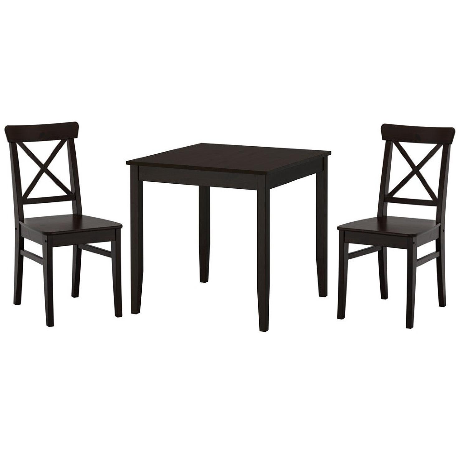 Ikea Lerhamn Bar Table w/ 2 Ingolf Chairs - AptDeco