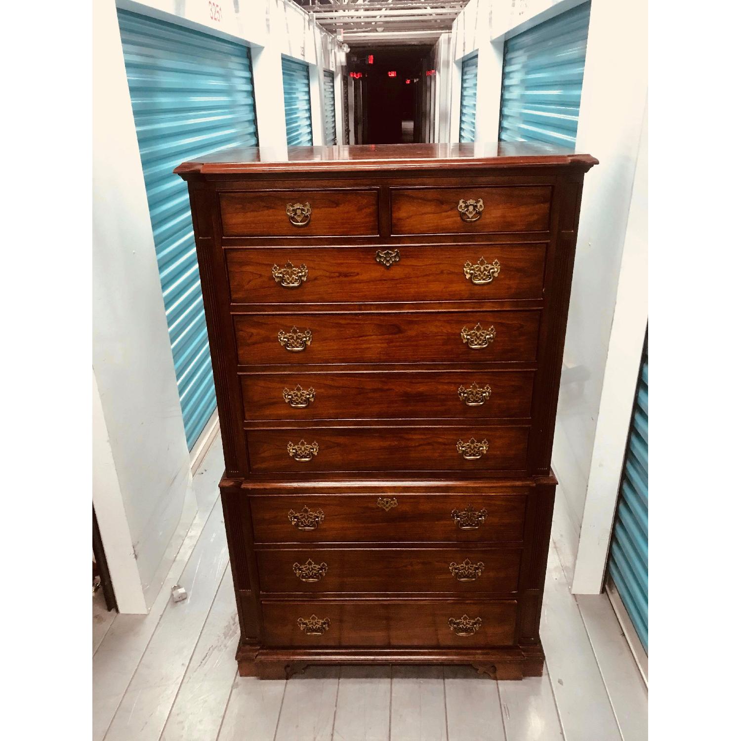 Thomasville Large Highboy 8 Drawer Cherry Wood Dresser - image-19