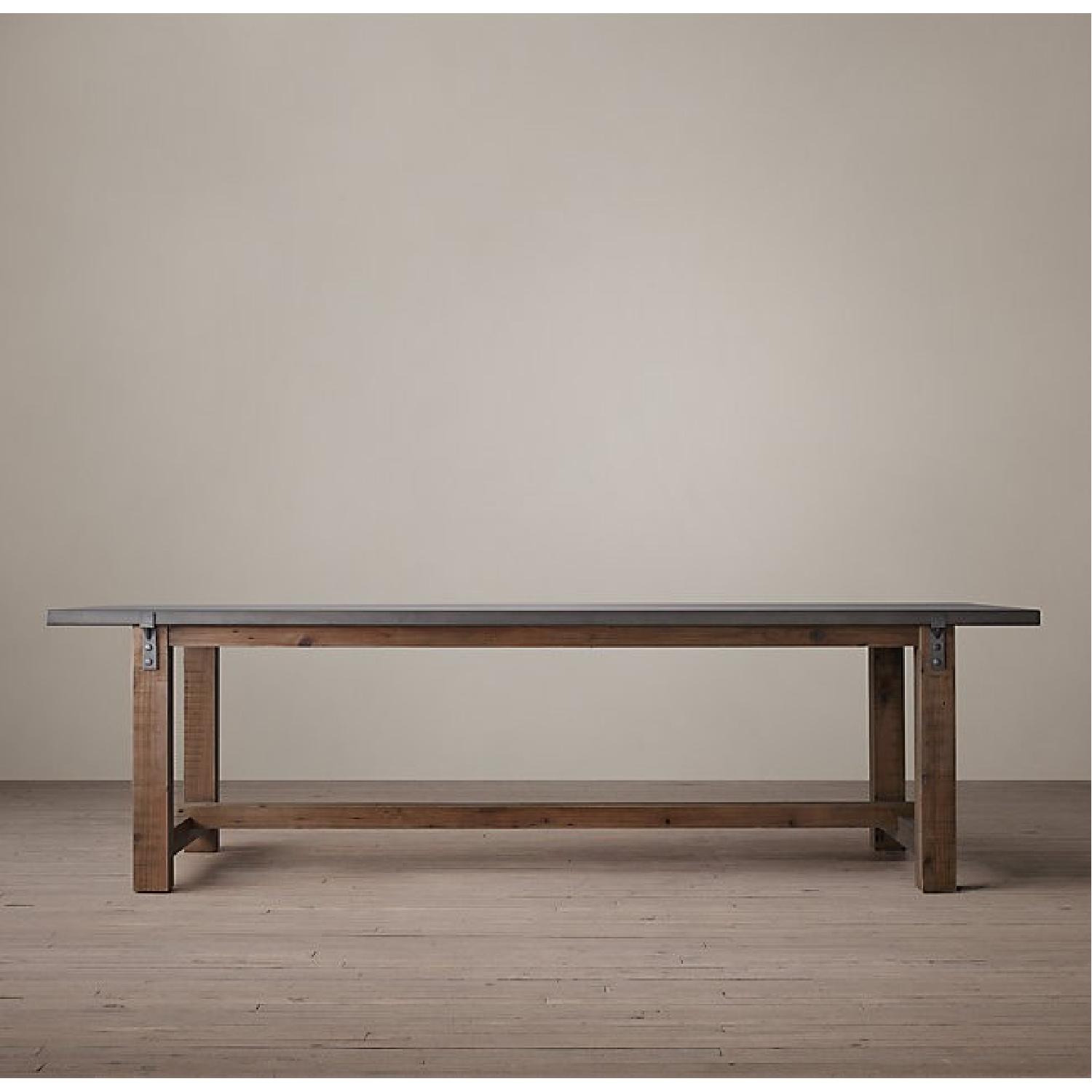 Restoration Hardware Wood & Zinc Dining/Conference Table - image-1