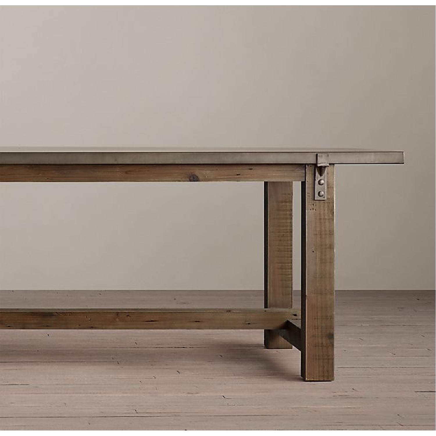 Restoration Hardware Wood & Zinc Dining/Conference Table - image-4