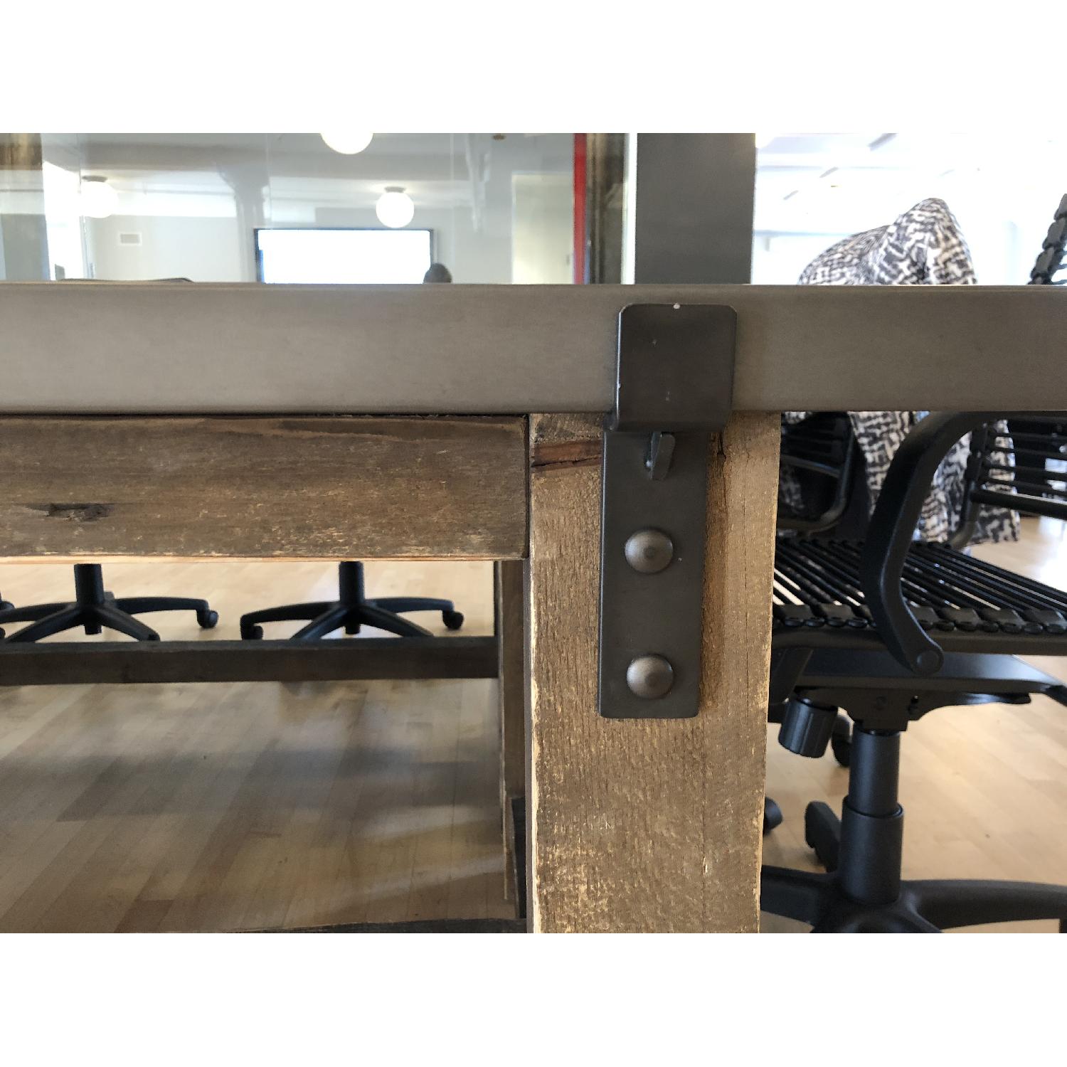 Restoration Hardware Wood & Zinc Dining/Conference Table - image-6