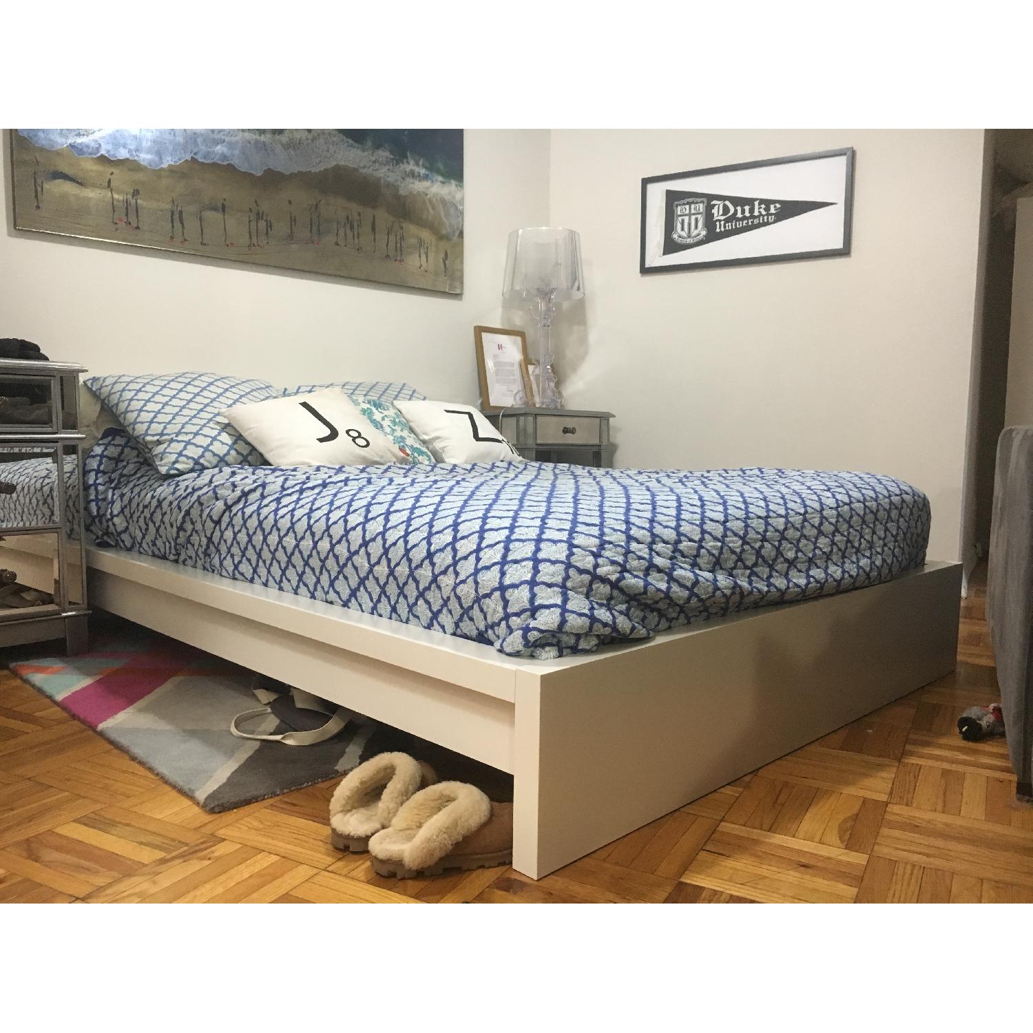 Ikea Queen Size White Bed Frame - image-1