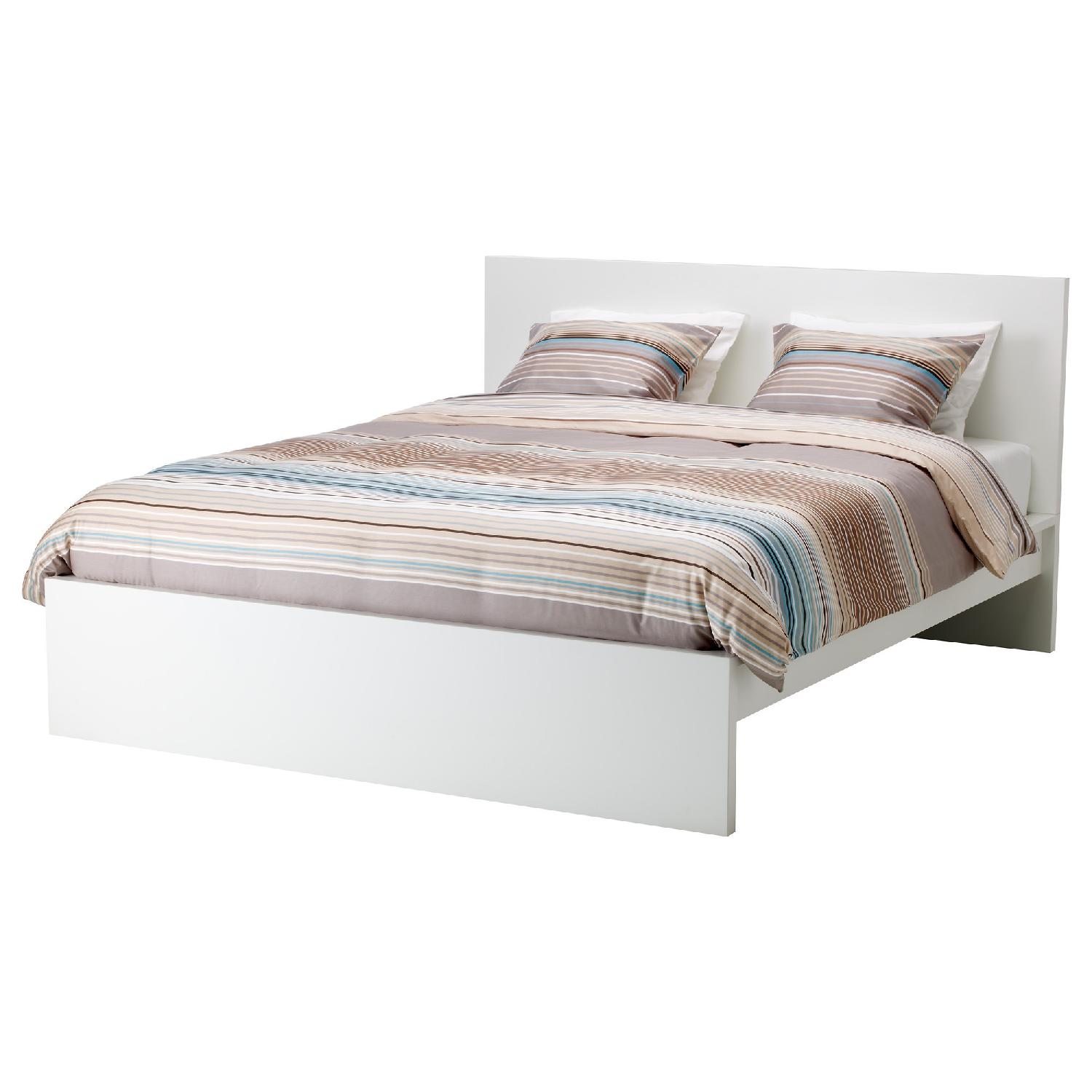 Ikea Queen Size White Bed Frame - image-0