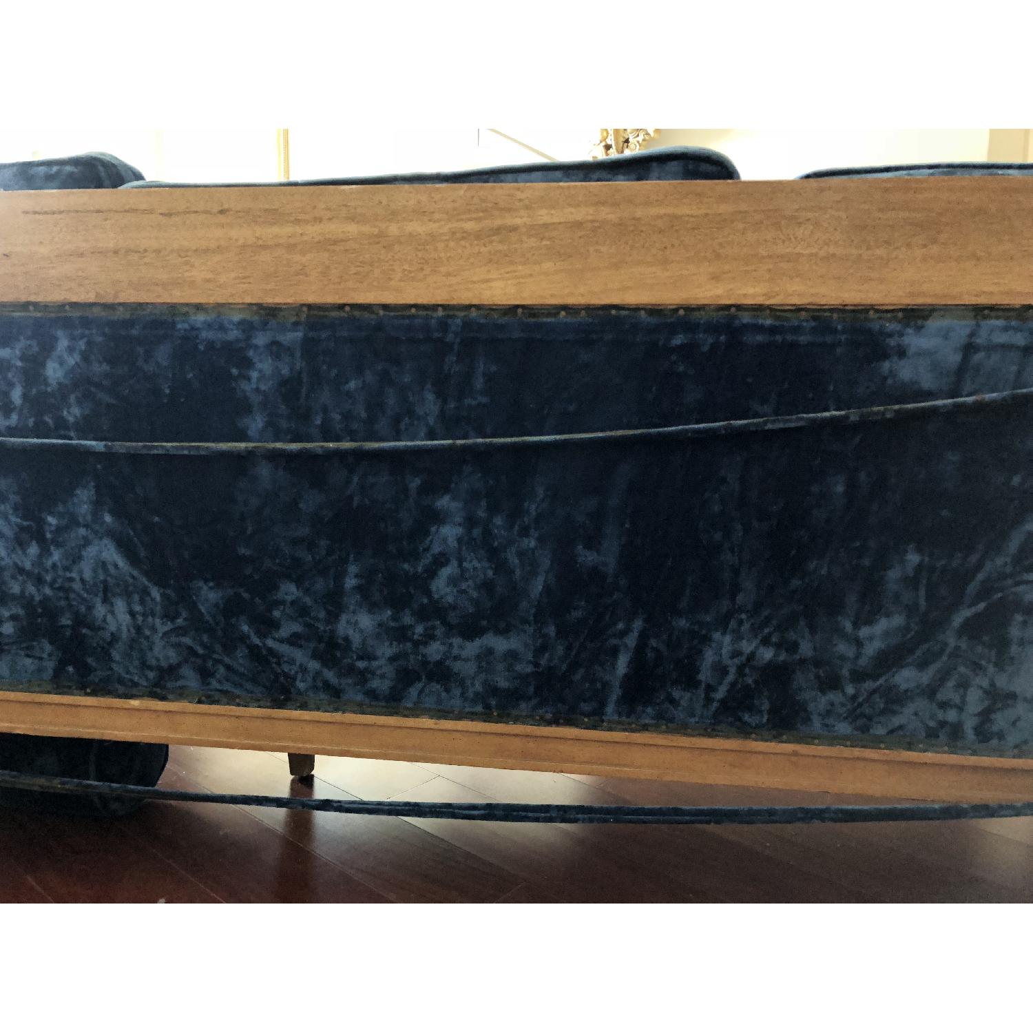 Vintage Blue Crushed Velvet Sofa AptDeco vintage-blue-crushed-velvet-sofa-aptdeco