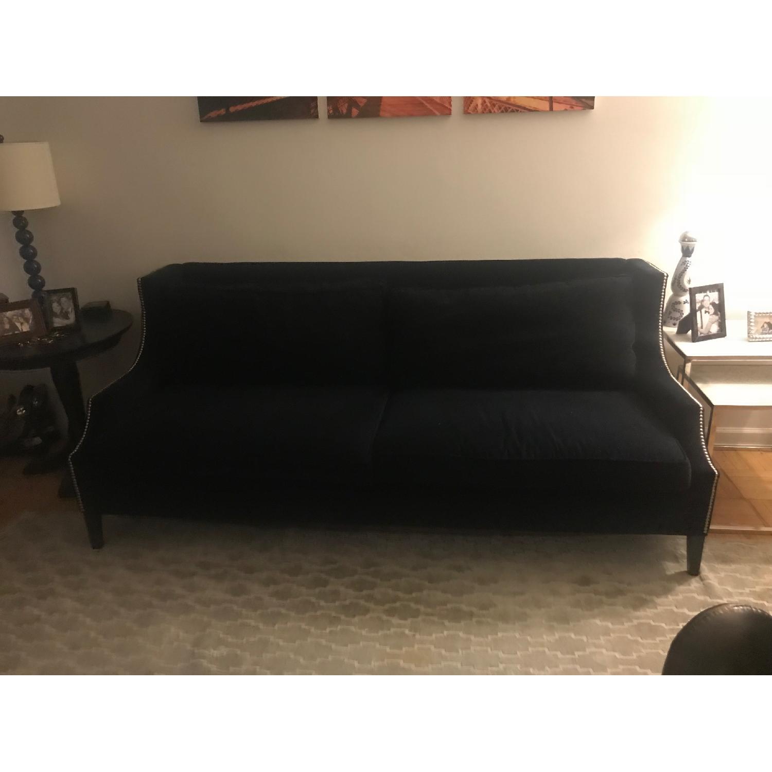 Mitchel Gold + Bob Williams Blue Velvet Sofa - image-2