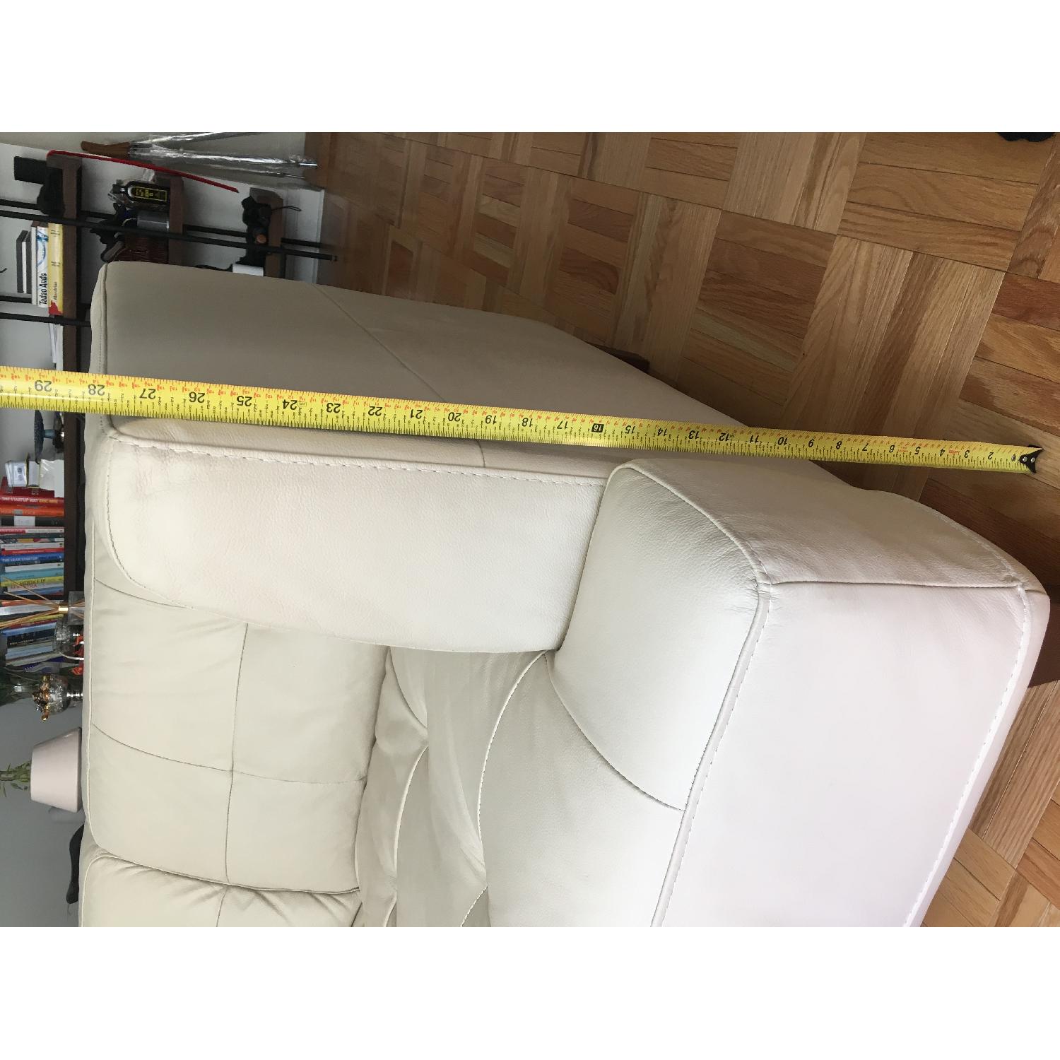 Macy's Alessia Off White Leather Sofa - image-4