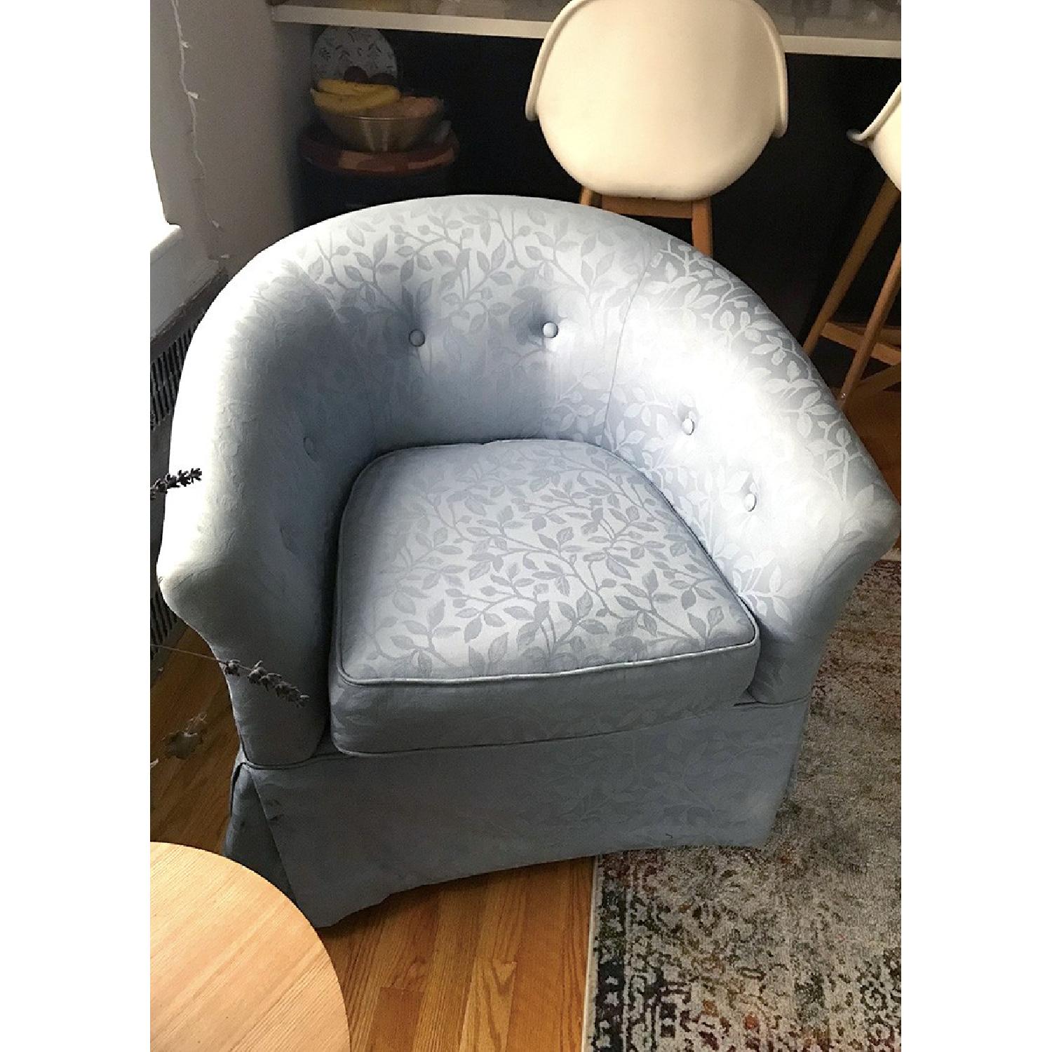 Blue Floral Club Chair - image-1