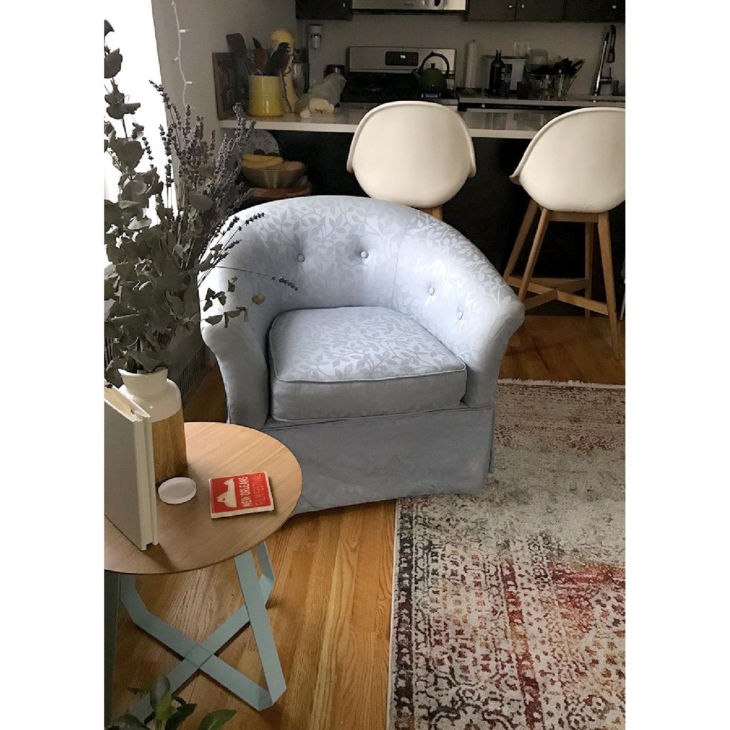 Blue Floral Club Chair - image-2