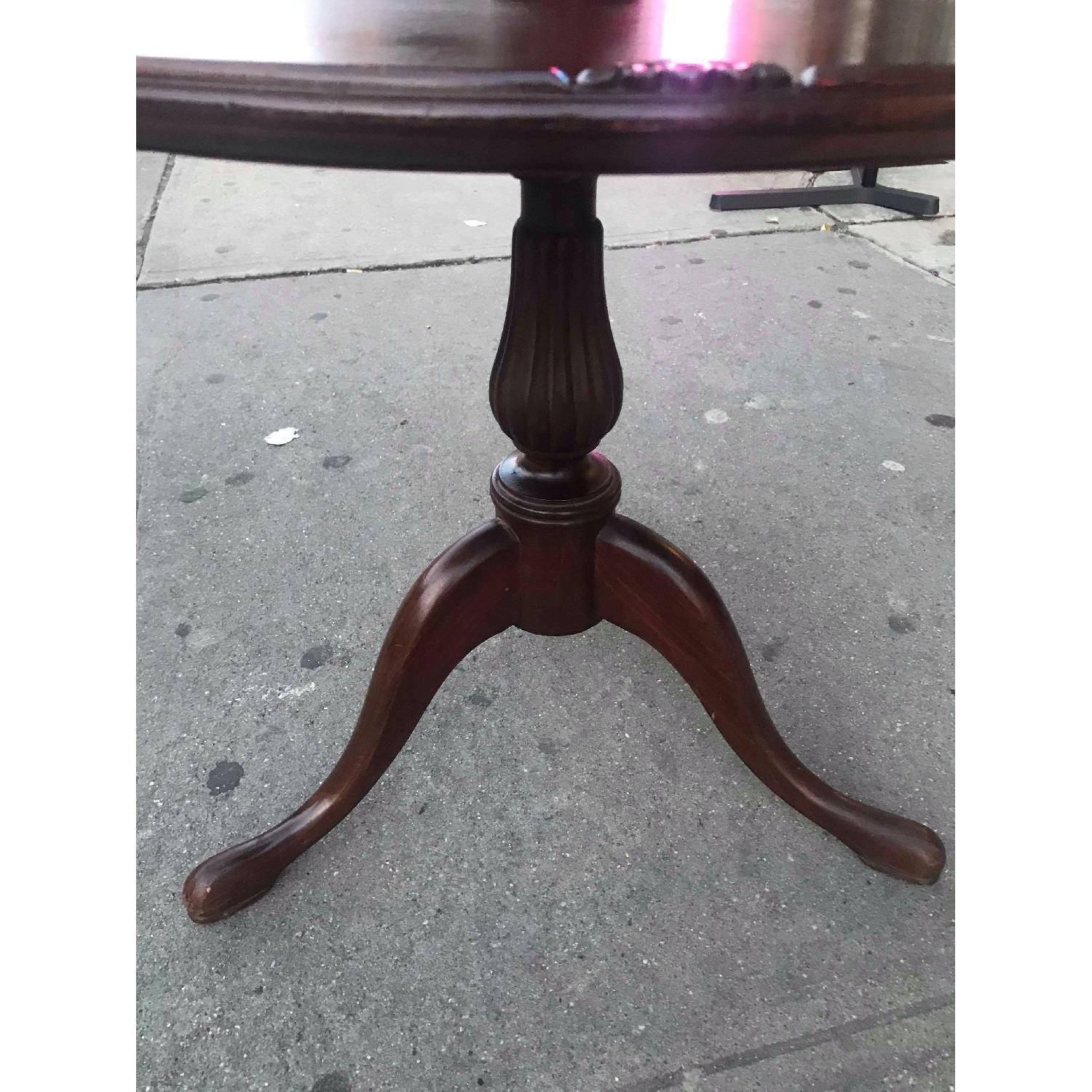 Antique 1940s Mahogany 3 Tier End Table - image-2