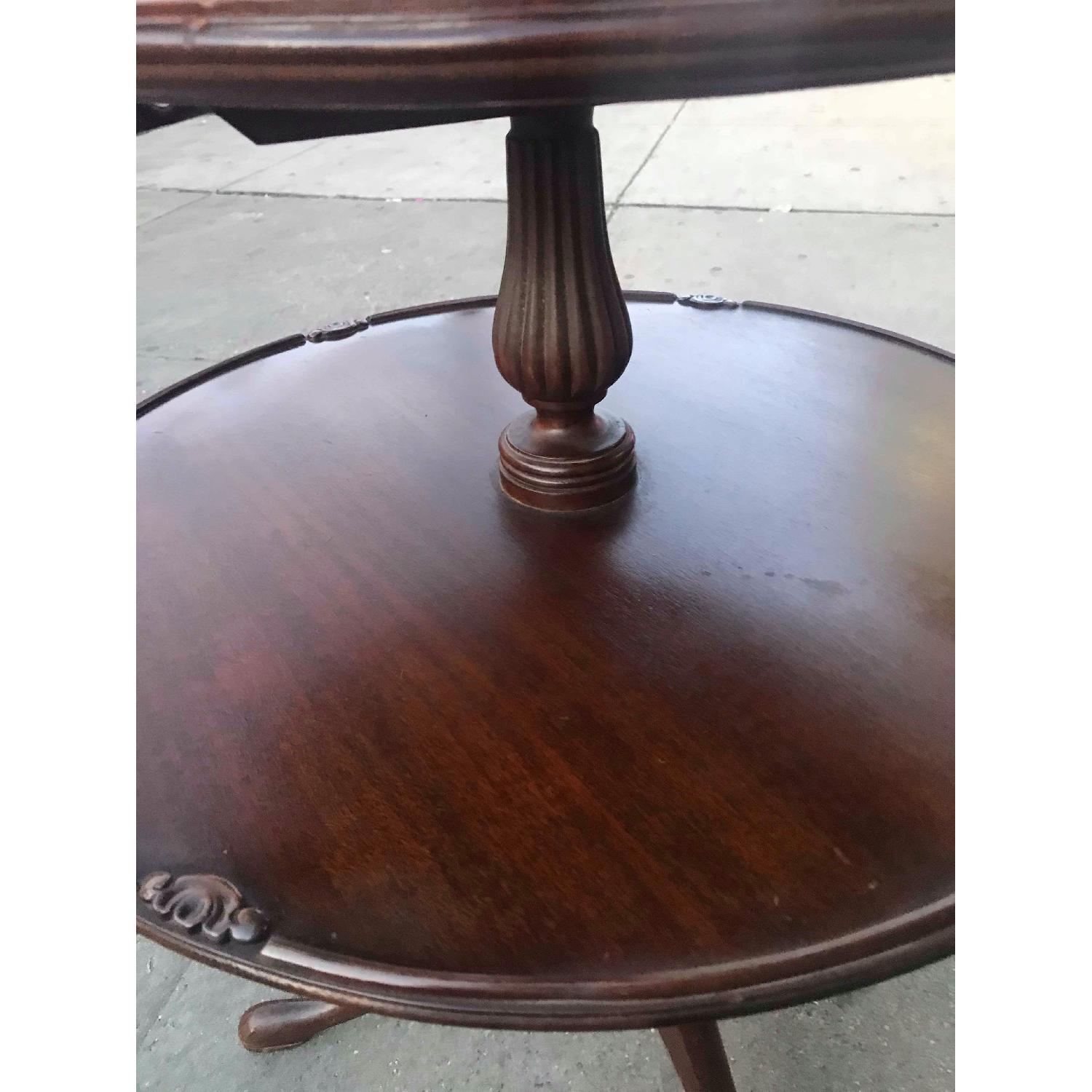 Antique 1940s Mahogany 3 Tier End Table - image-6