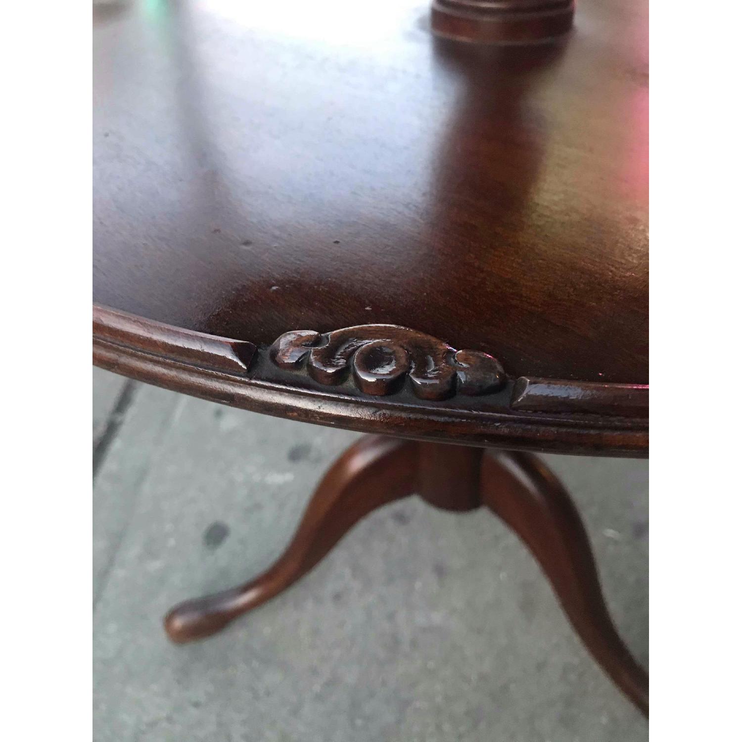 Antique 1940s Mahogany 3 Tier End Table - image-7