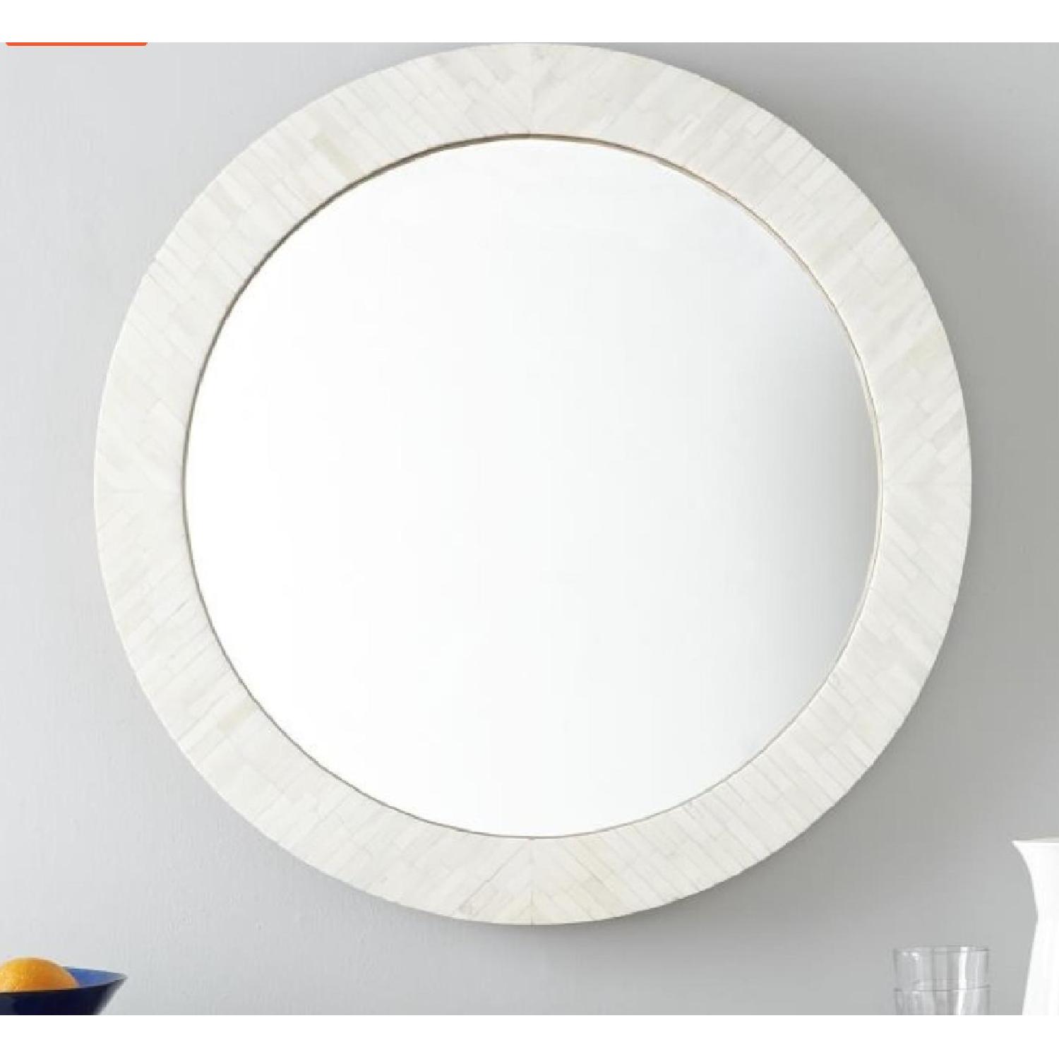 West Elm Parsons Round Mirror w/ Bone Inlay - image-1