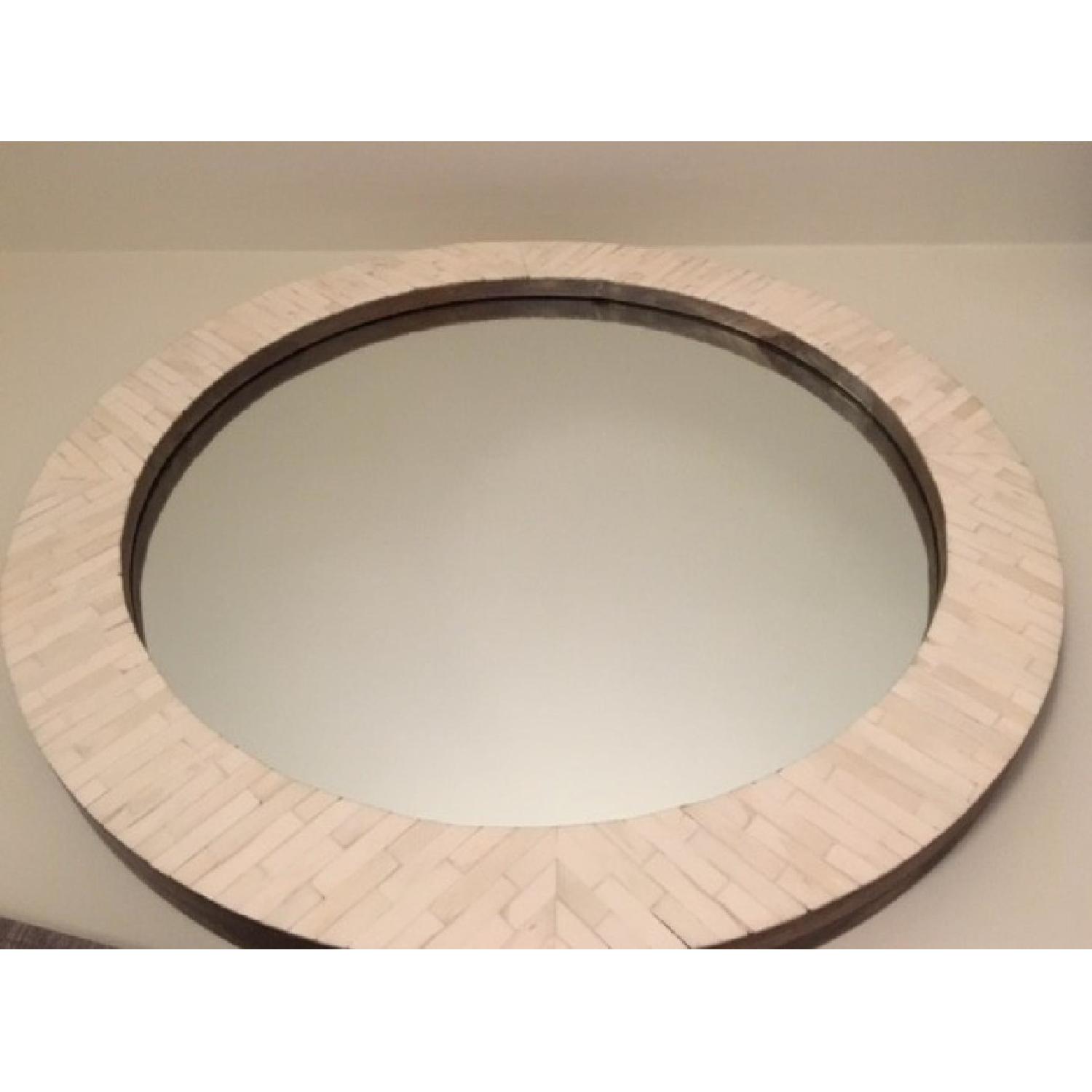 West Elm Parsons Round Mirror w/ Bone Inlay - image-2