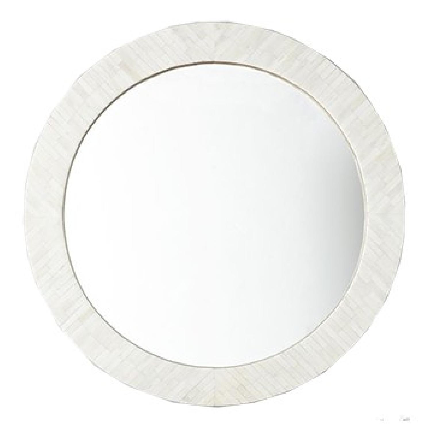 West Elm Parsons Round Mirror w/ Bone Inlay - image-0