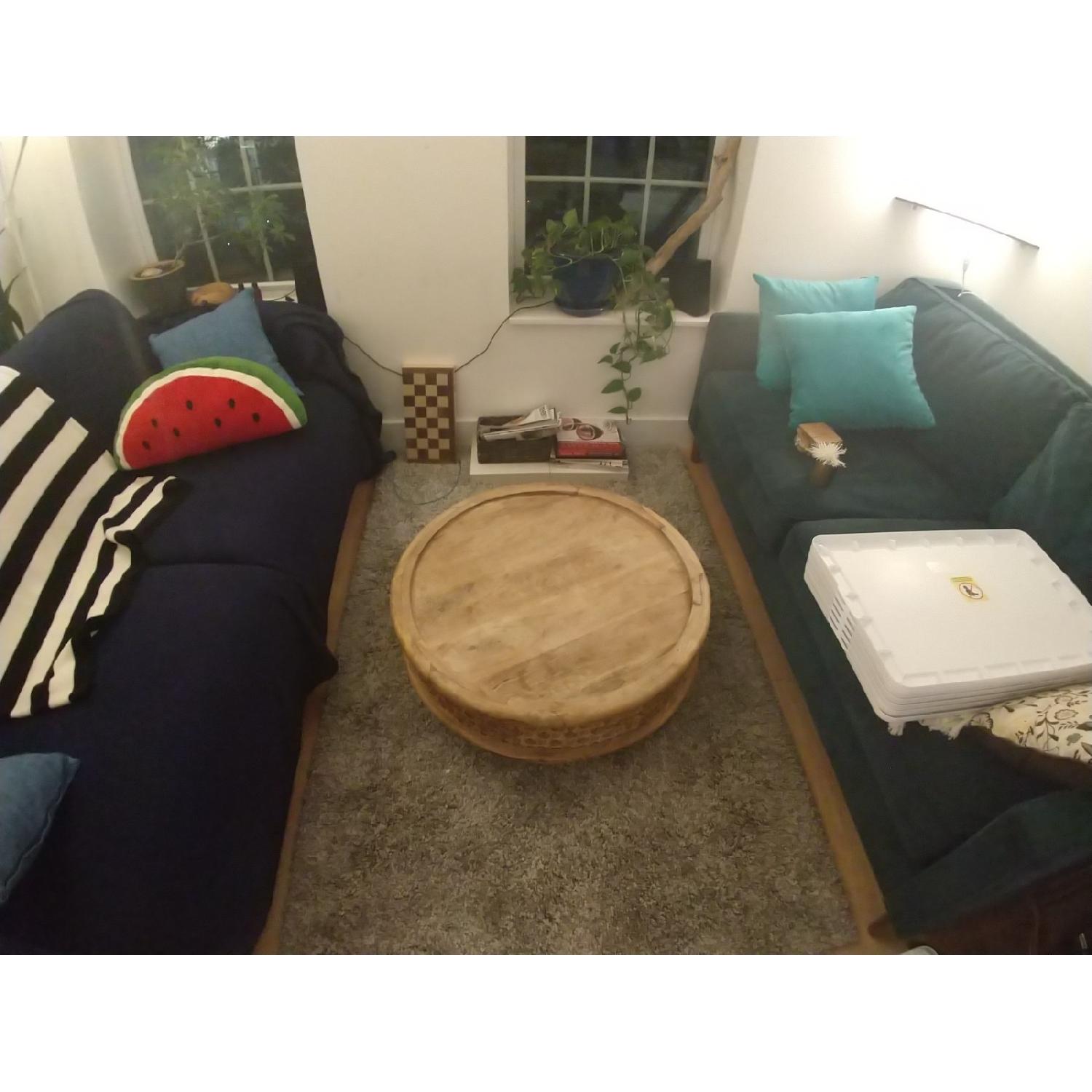 West Elm Hand Carved Solid Mango Wood Coffee Table - image-1