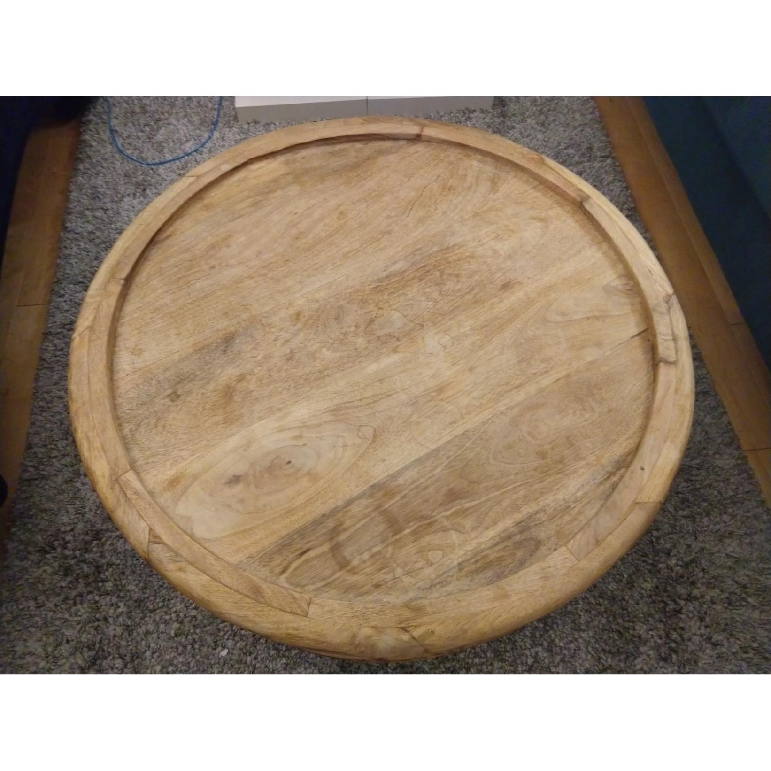 West Elm Hand Carved Solid Mango Wood Coffee Table - image-4