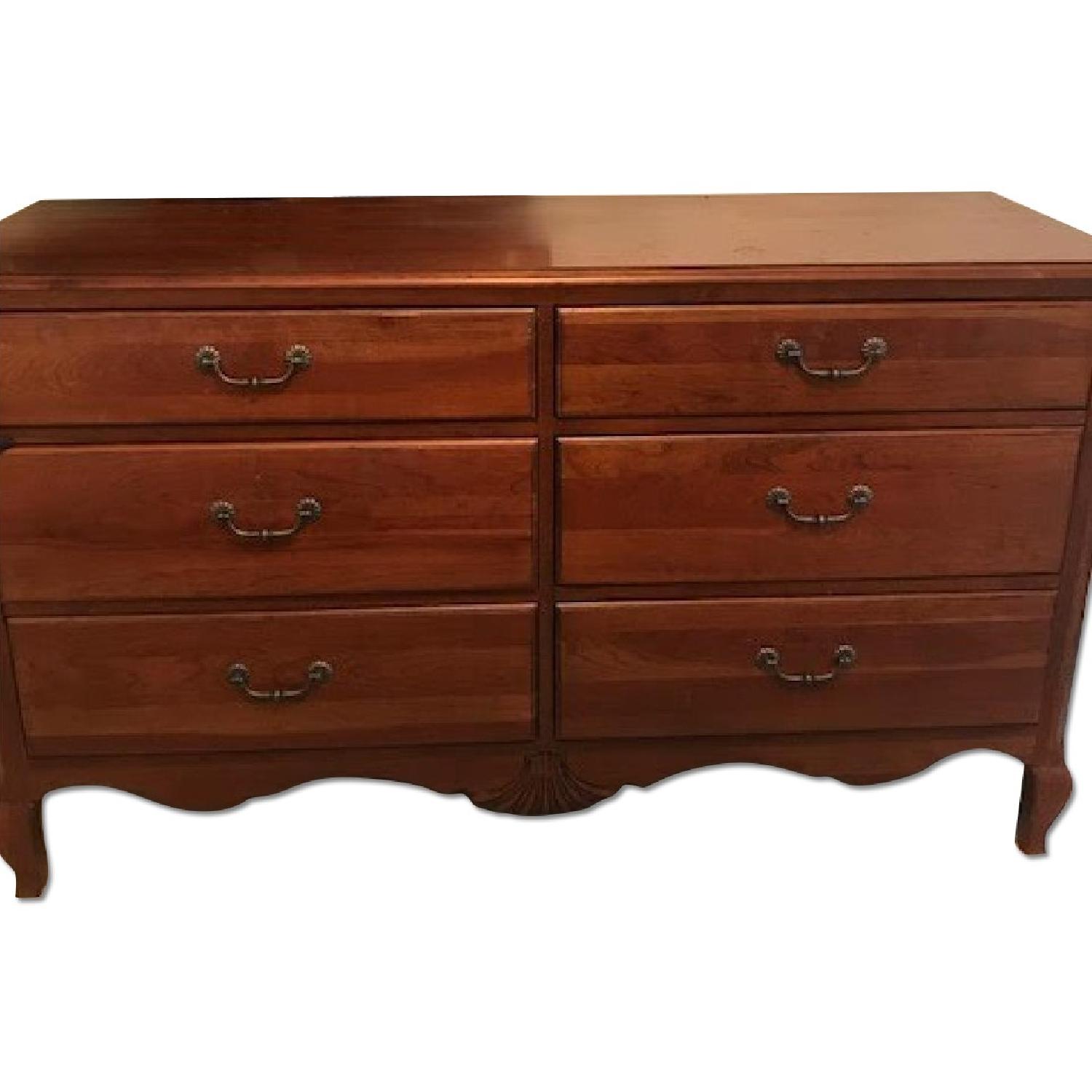 Ethan Allen 6 Drawer Dresser in Cherry Finish - AptDeco