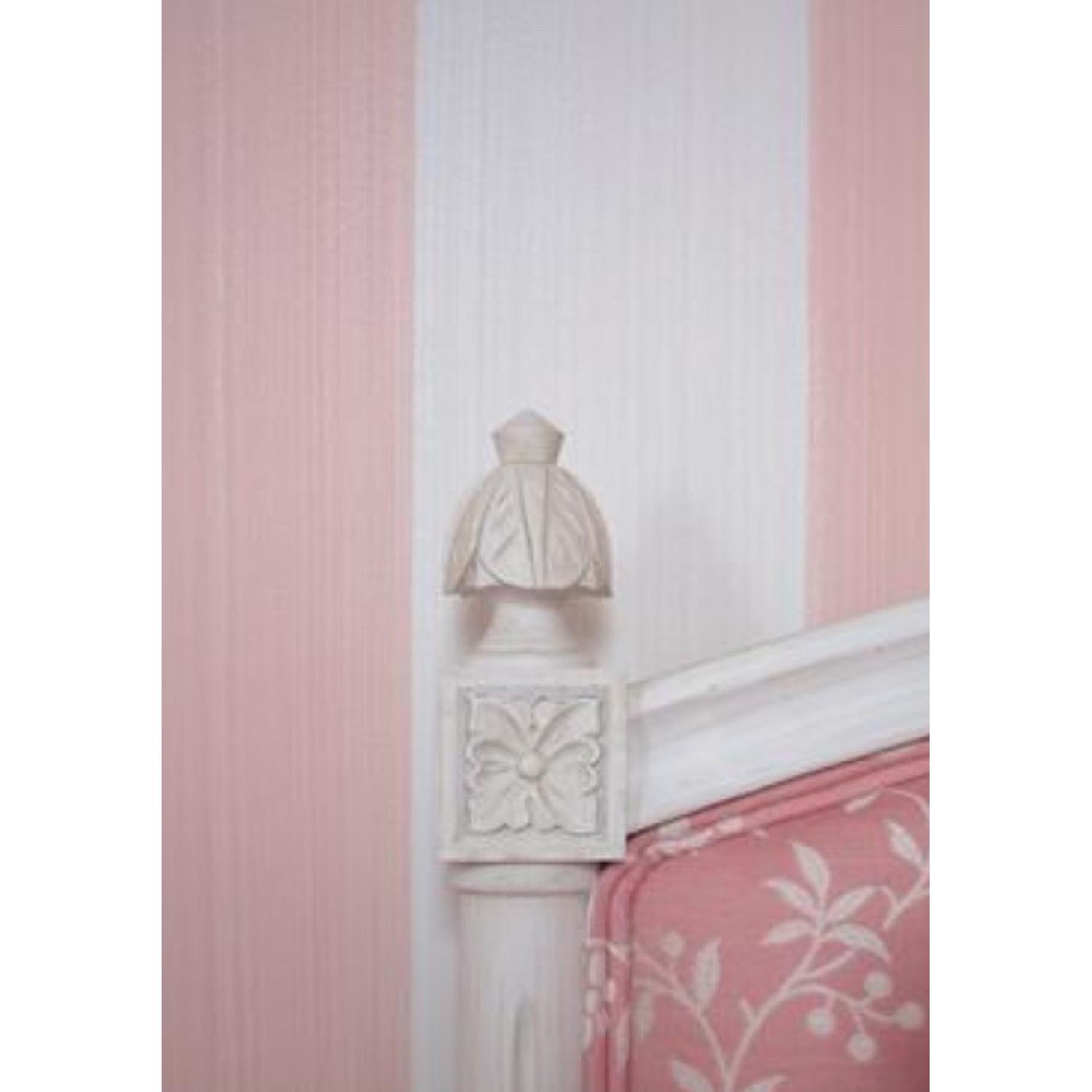 Twin Trundle Bed w/ Pink Fabric Headboard & Footboard - image-4