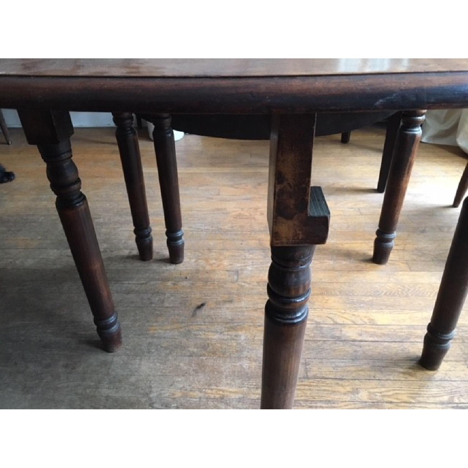 Antique Gate Leg Drop-Leaf Wood Dining Table - image-3